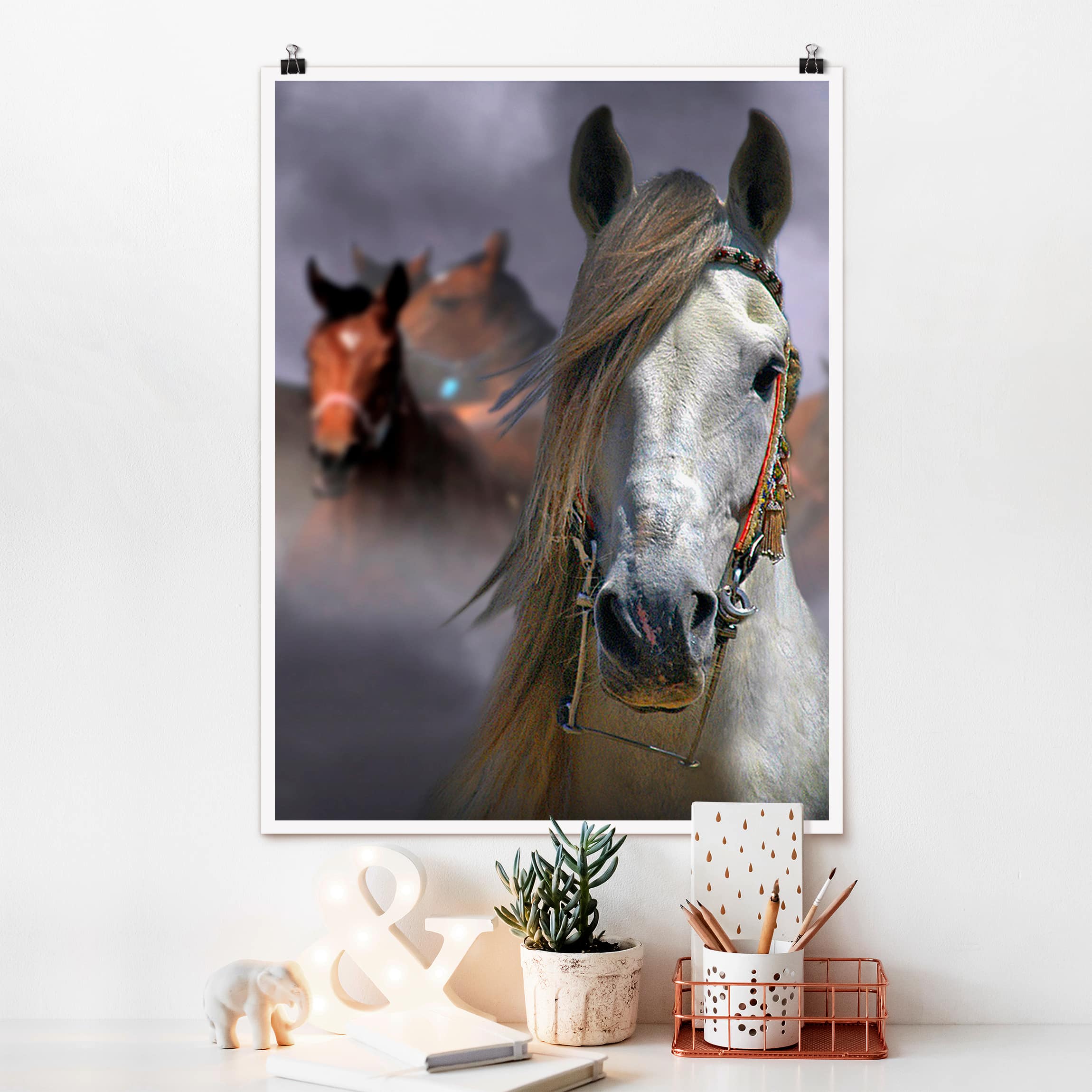 Poster Tiere Horses in the Dust