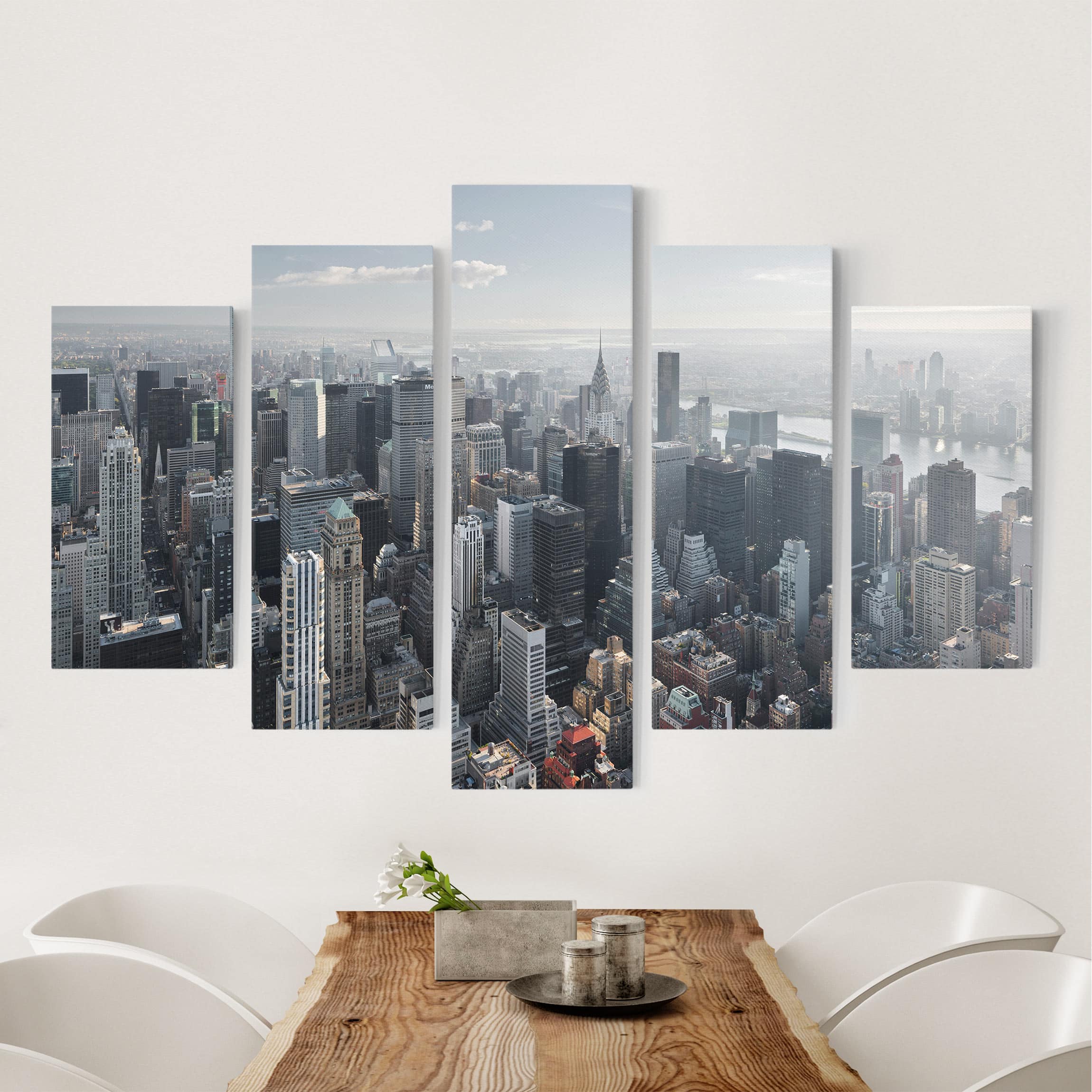 5-teiliges Leinwandbild Upper Manhattan New York City