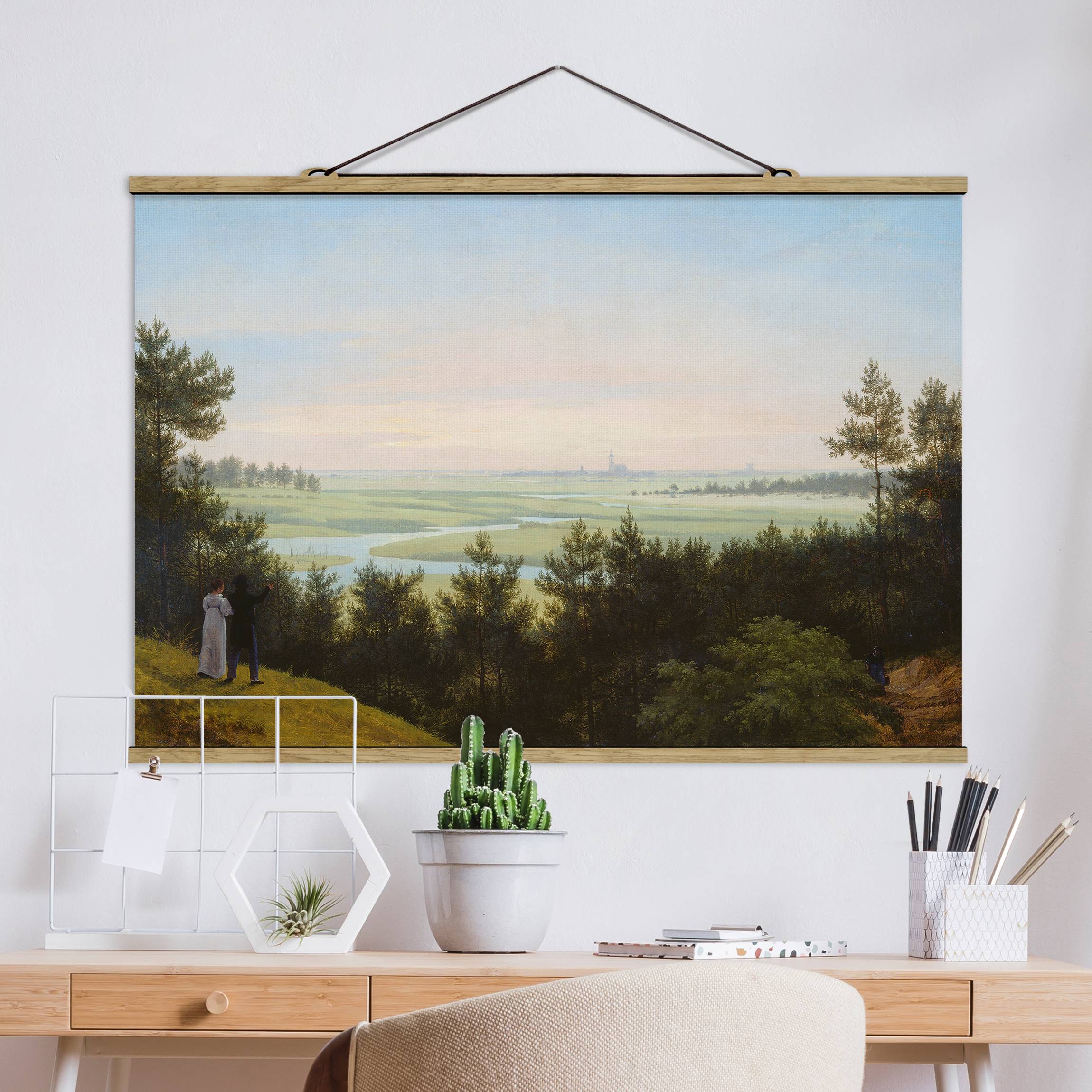 Stoffbild mit Posterleisten Karl Friedrich Schinkel - Landschaft bei Pichelswerder