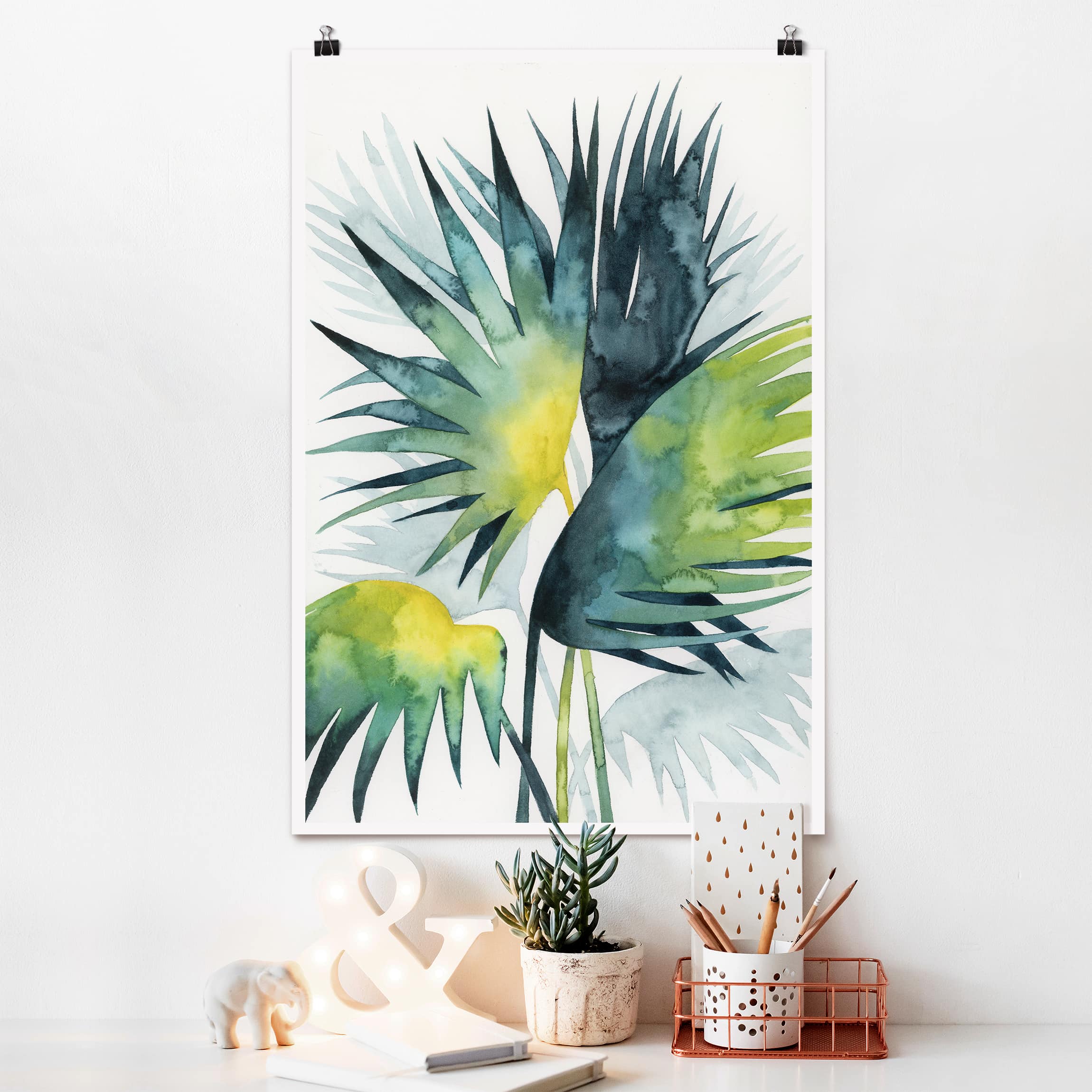 Poster - Hochformat Tropisches Blattwerk - Fächerpalme