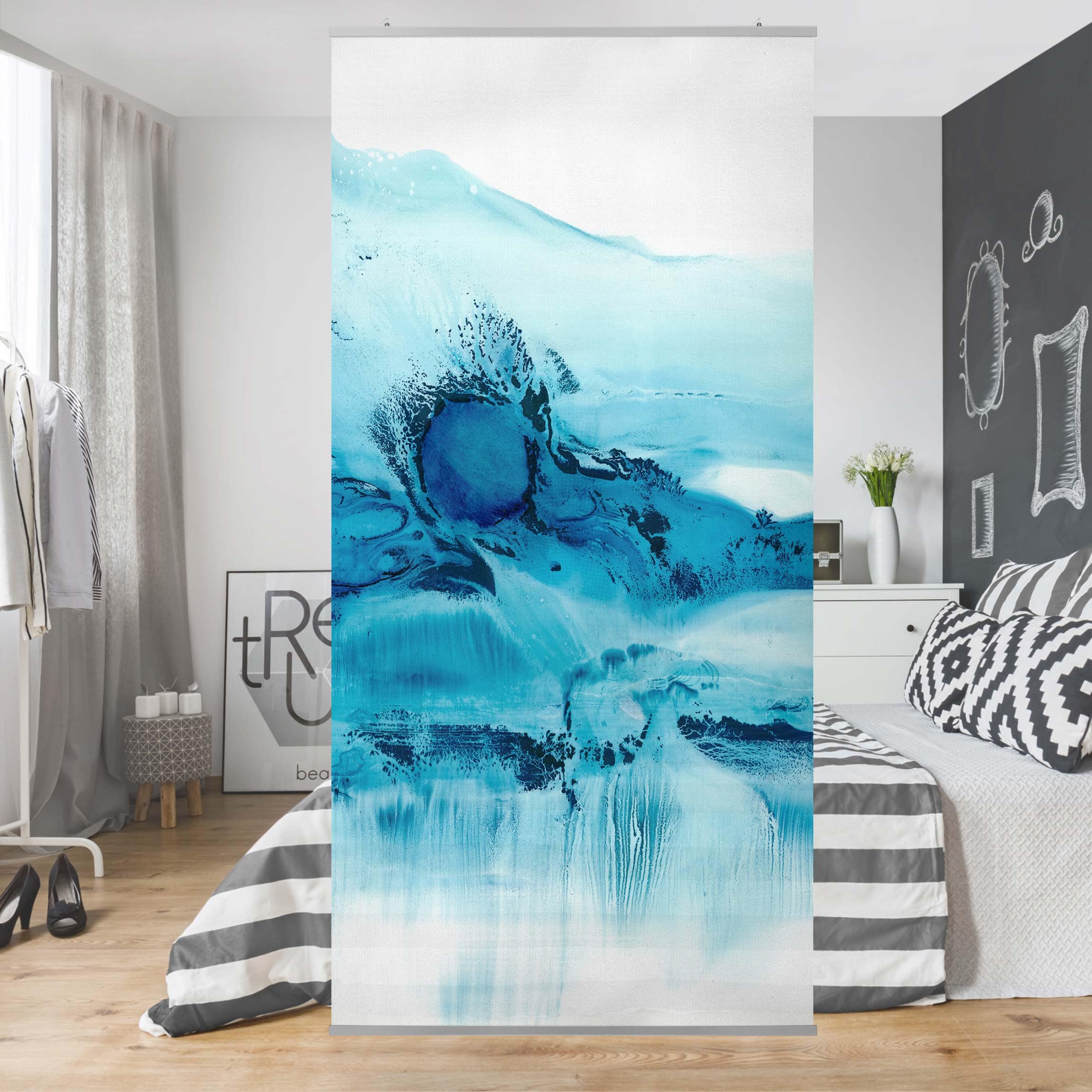 Raumteiler Blaue Strömung II