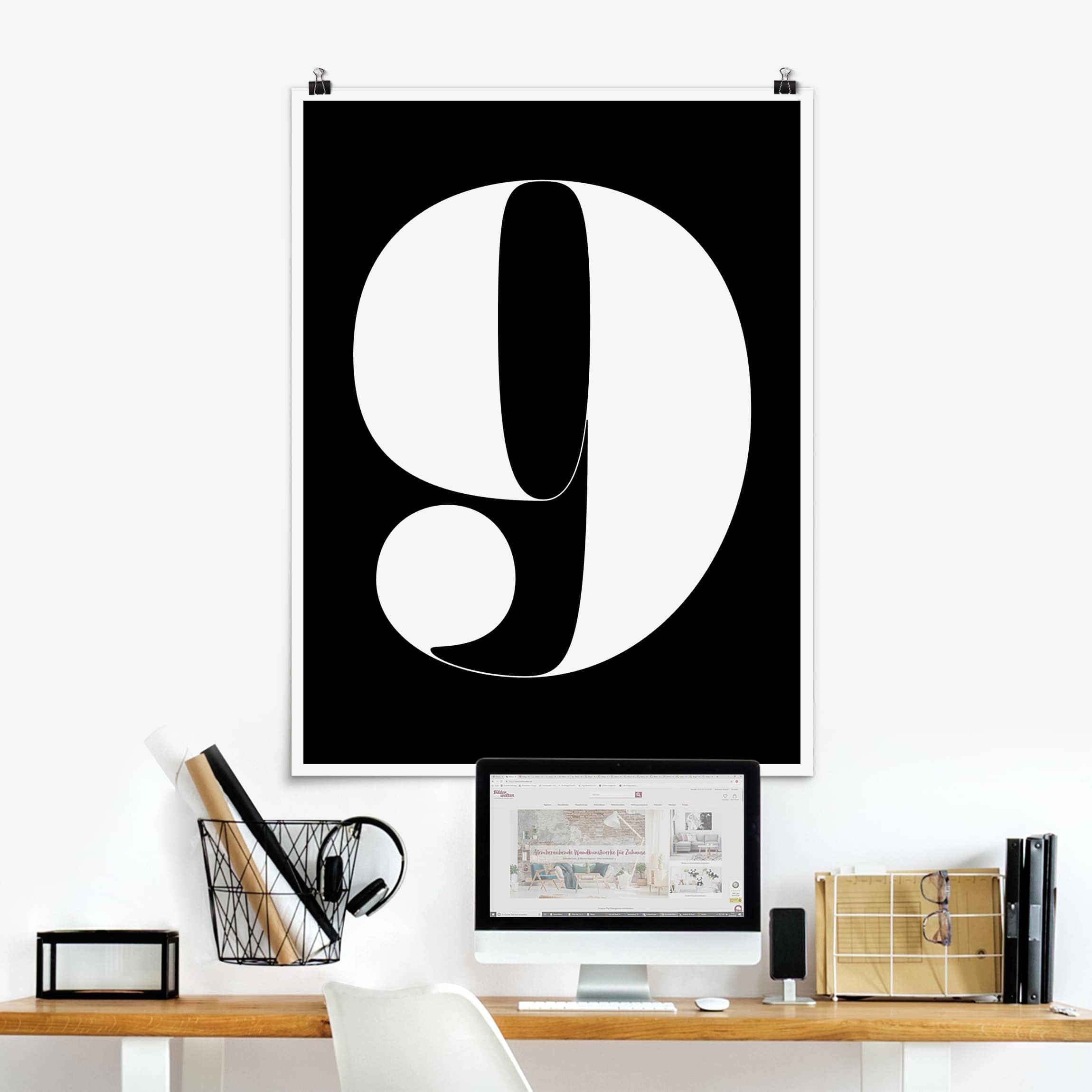 Poster - Hochformat Antiqua Zahl 9