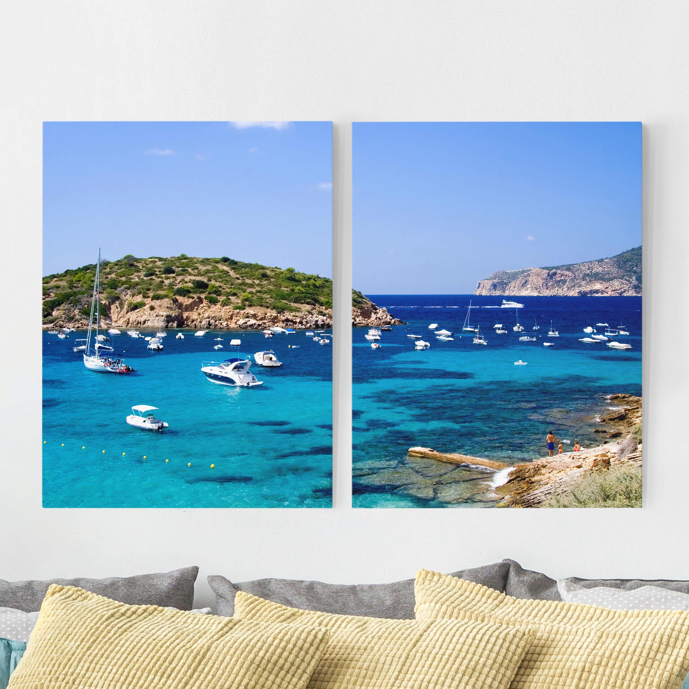 2-teiliges Leinwandbild - Querformat Dragon Island