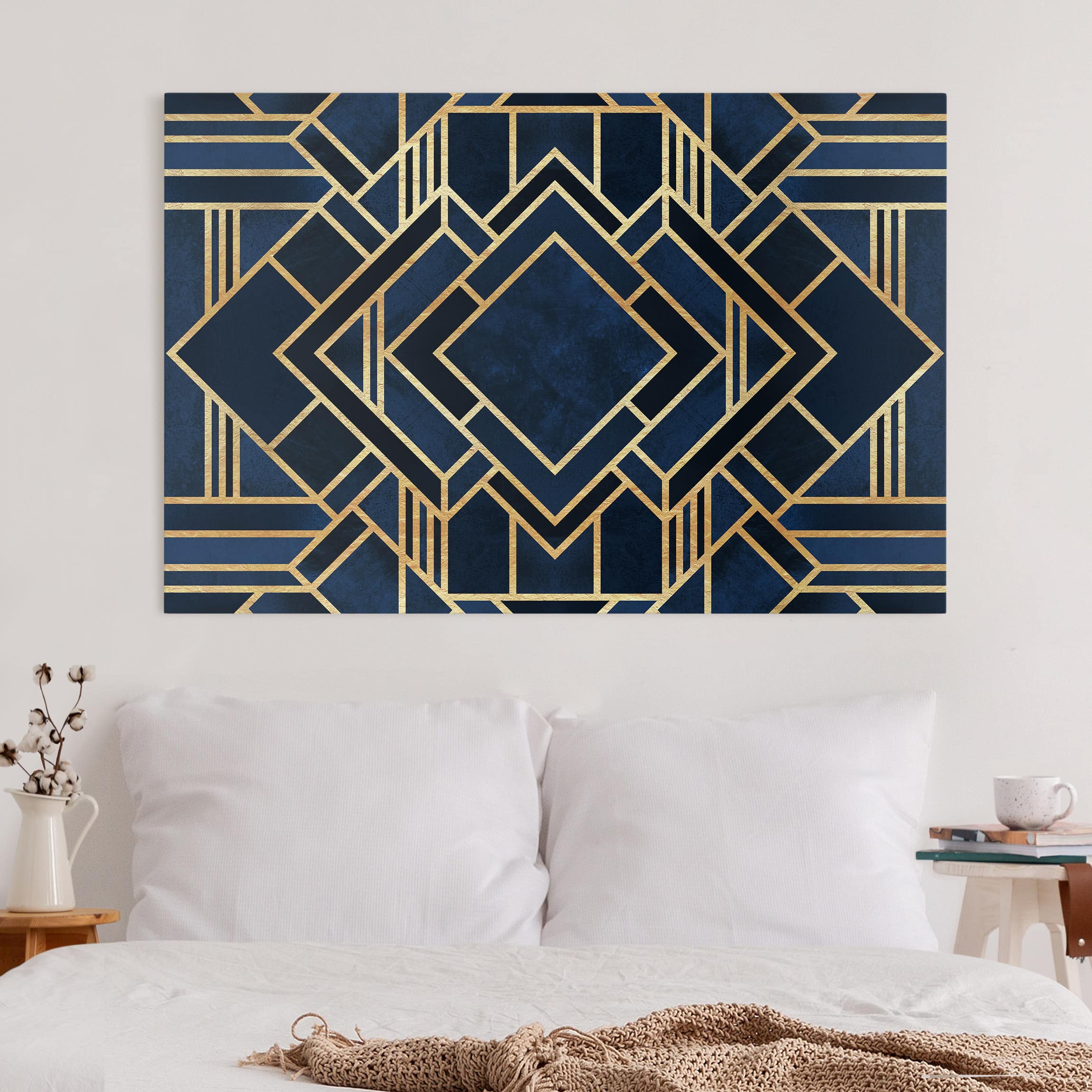 Leinwandbild - Querformat Art Deco Gold