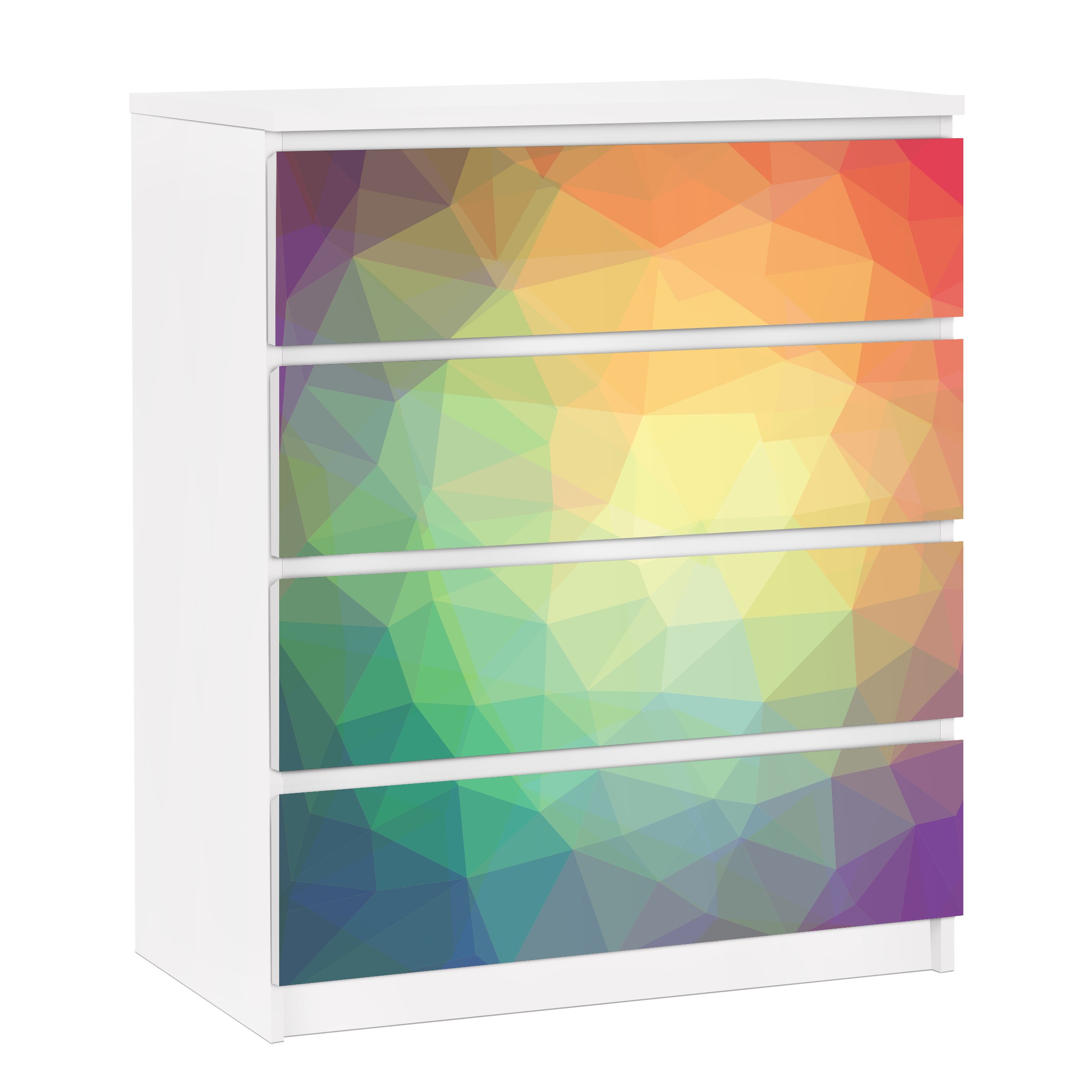 Möbelfolie für IKEA Malm Kommode 4 Schubladen No.RY32 Triangular