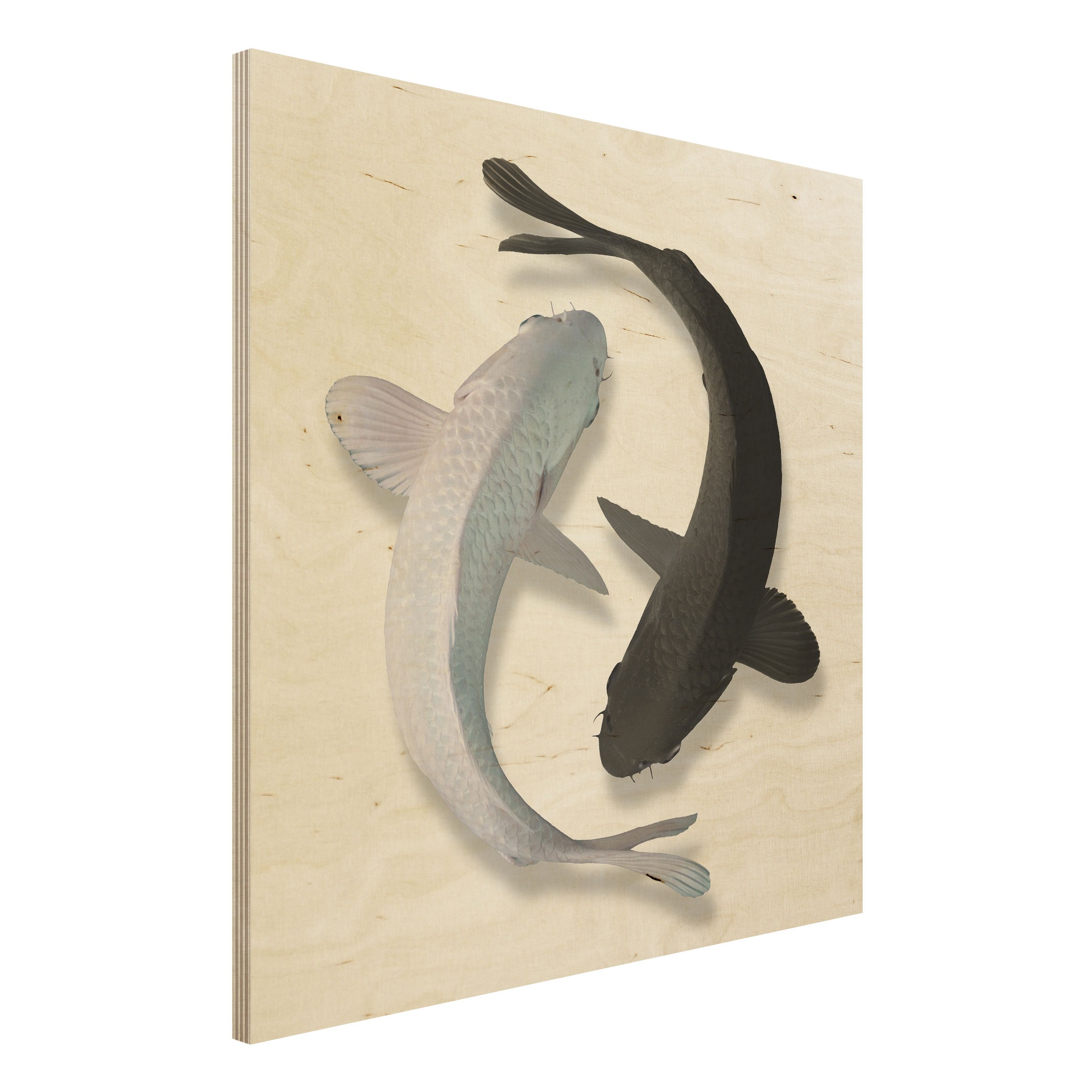 Holzbild Fische Ying & Yang