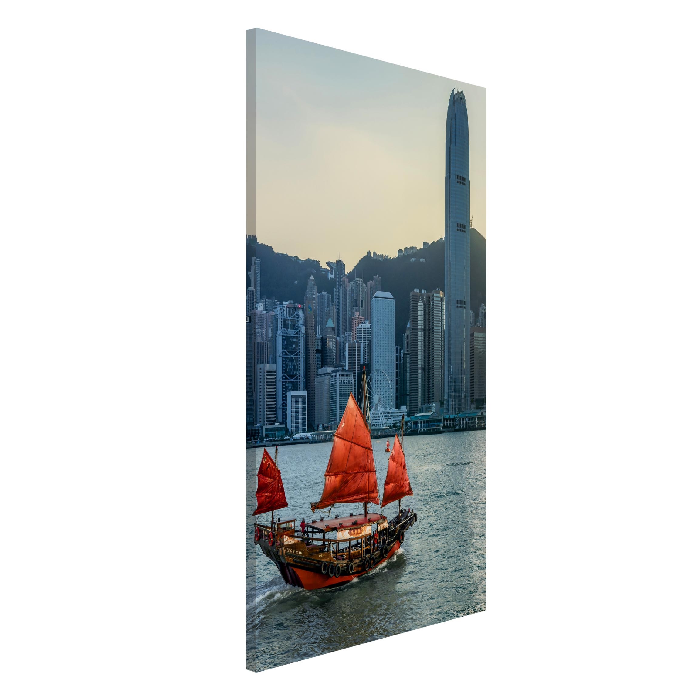 Magnettafel Dschunke im Victoria Harbour