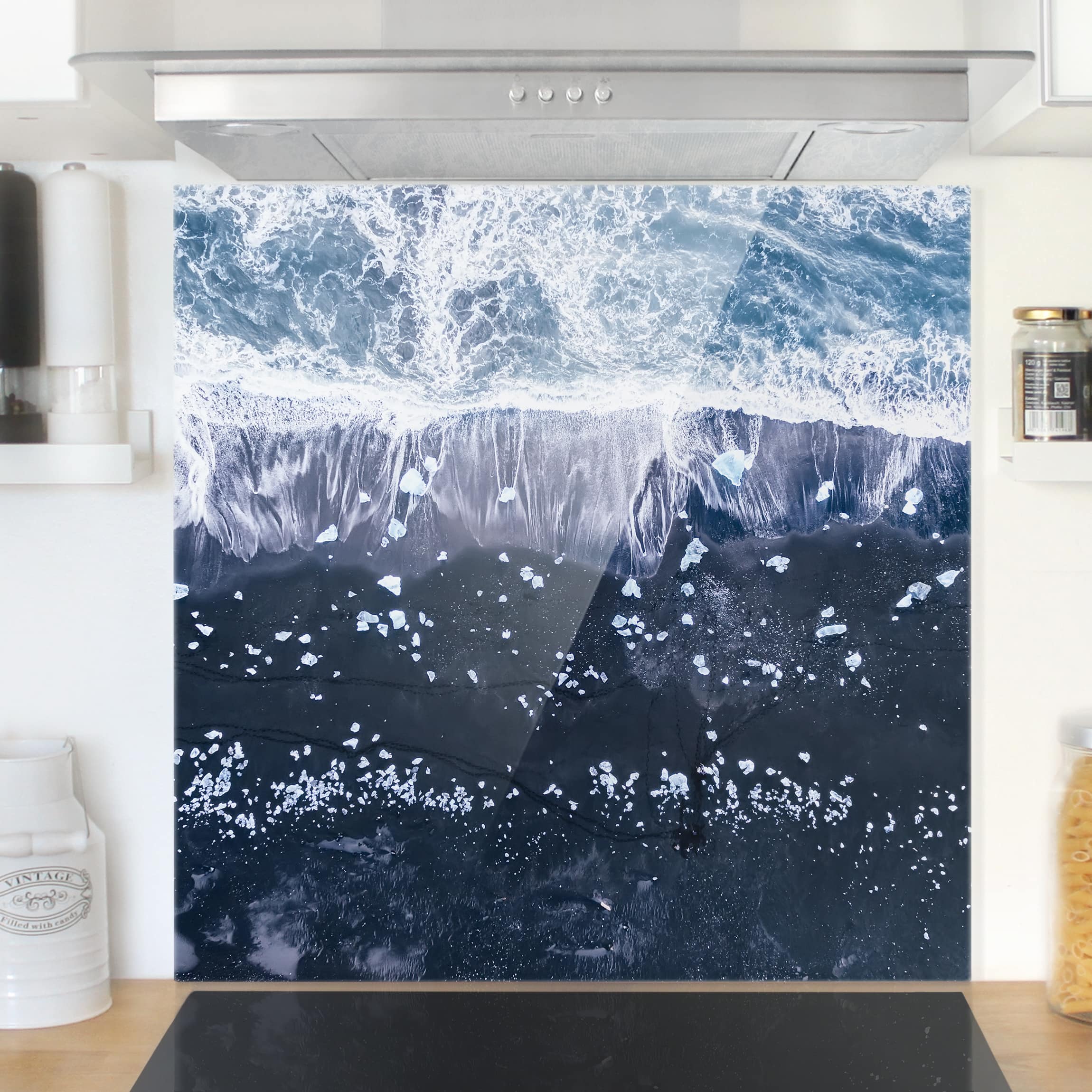 Spritzschutz Luftbild - Jökulsárlón in Island