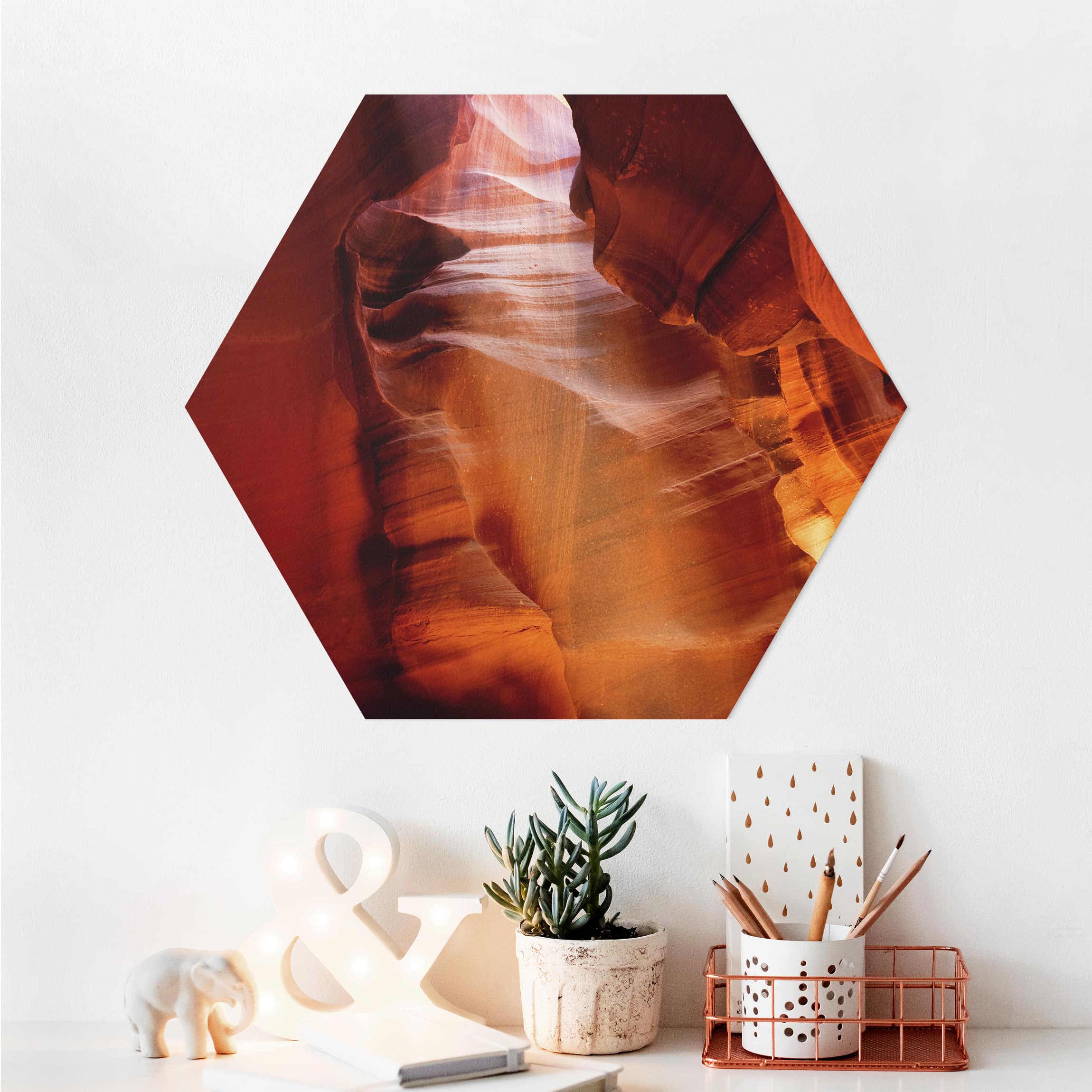 Hexagon-Alu-Dibond Bild Antelope Canyon