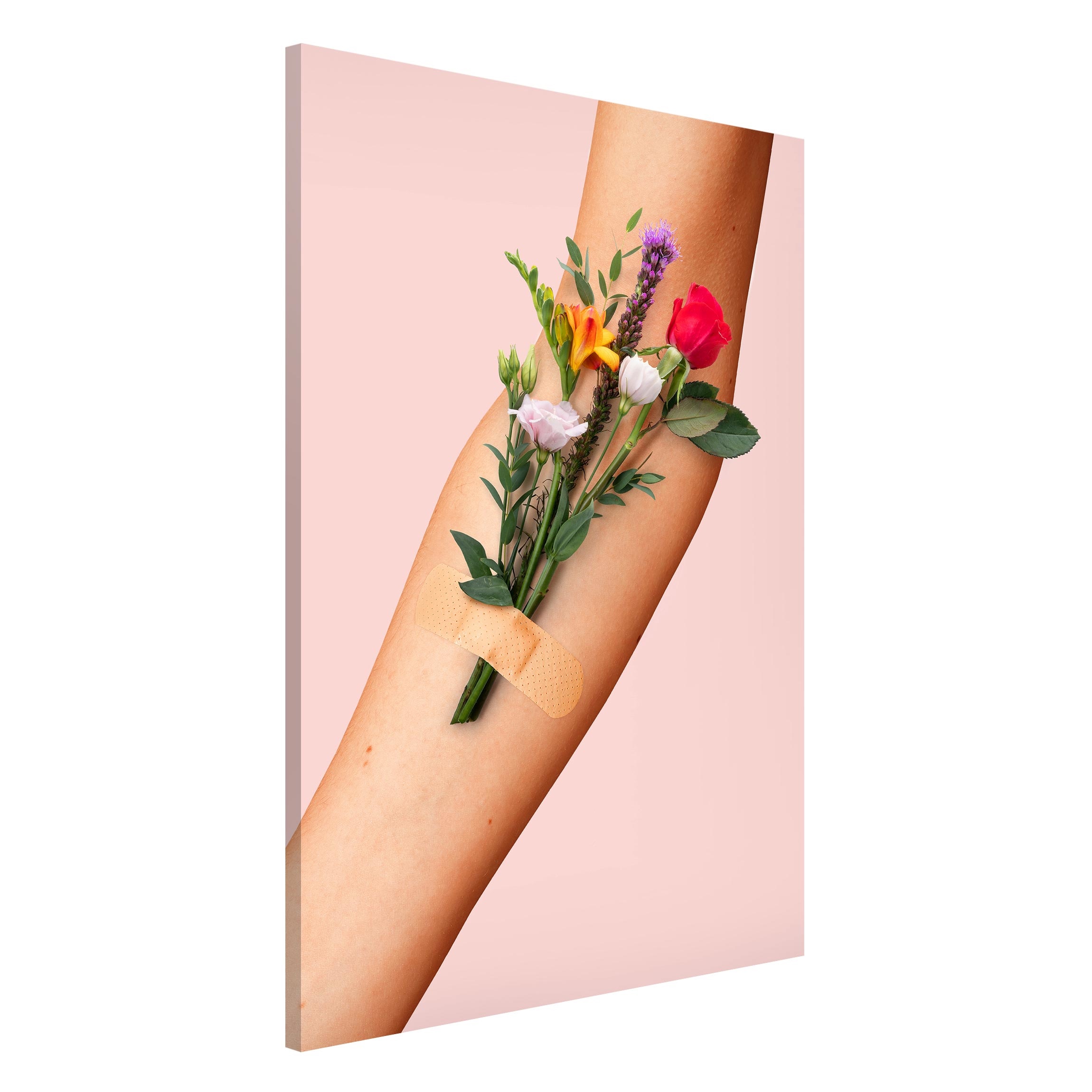 Magnettafel - Hochformat 2:3 Arm mit Blumen