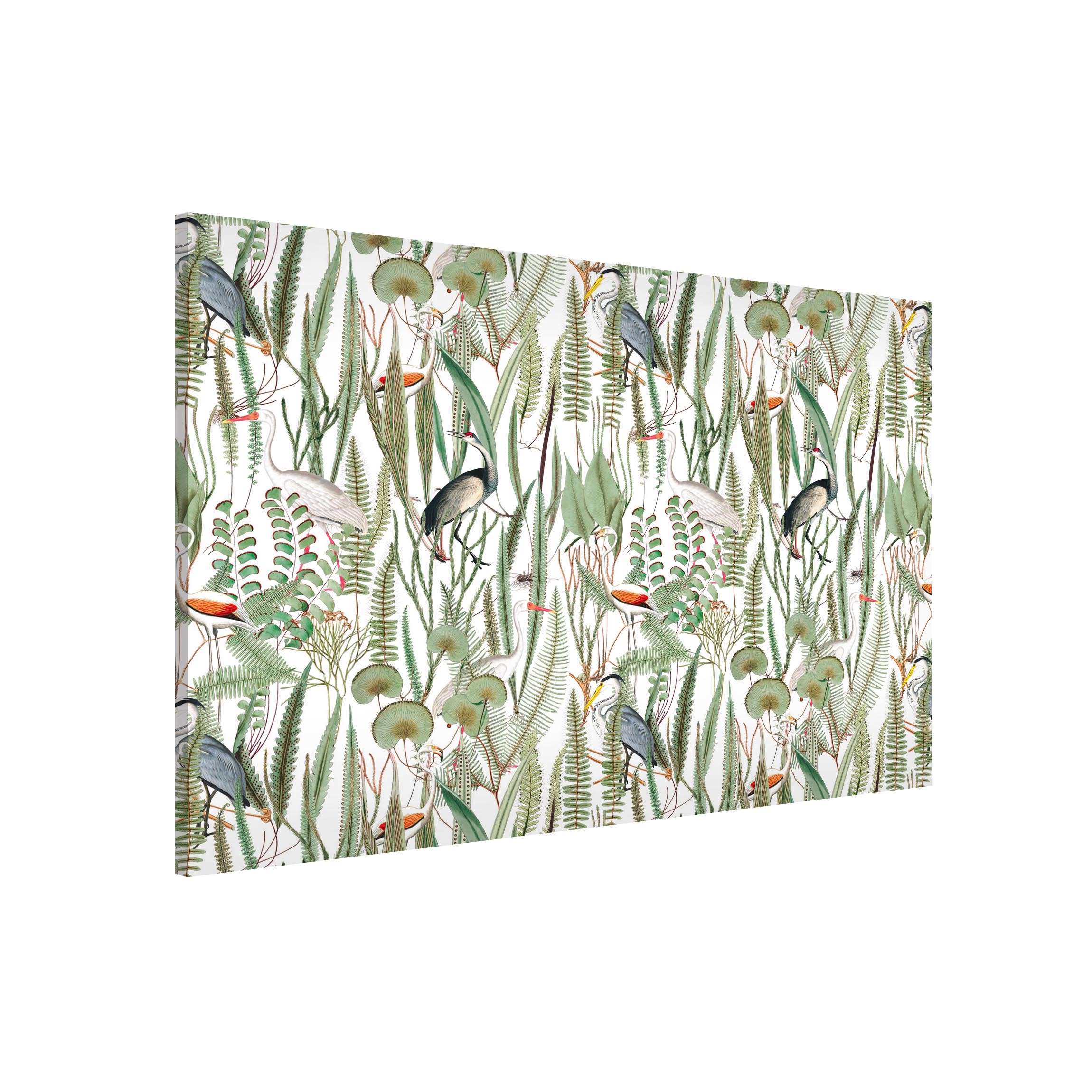 Magnettafel Flamingos und Störche mit Pflanzen