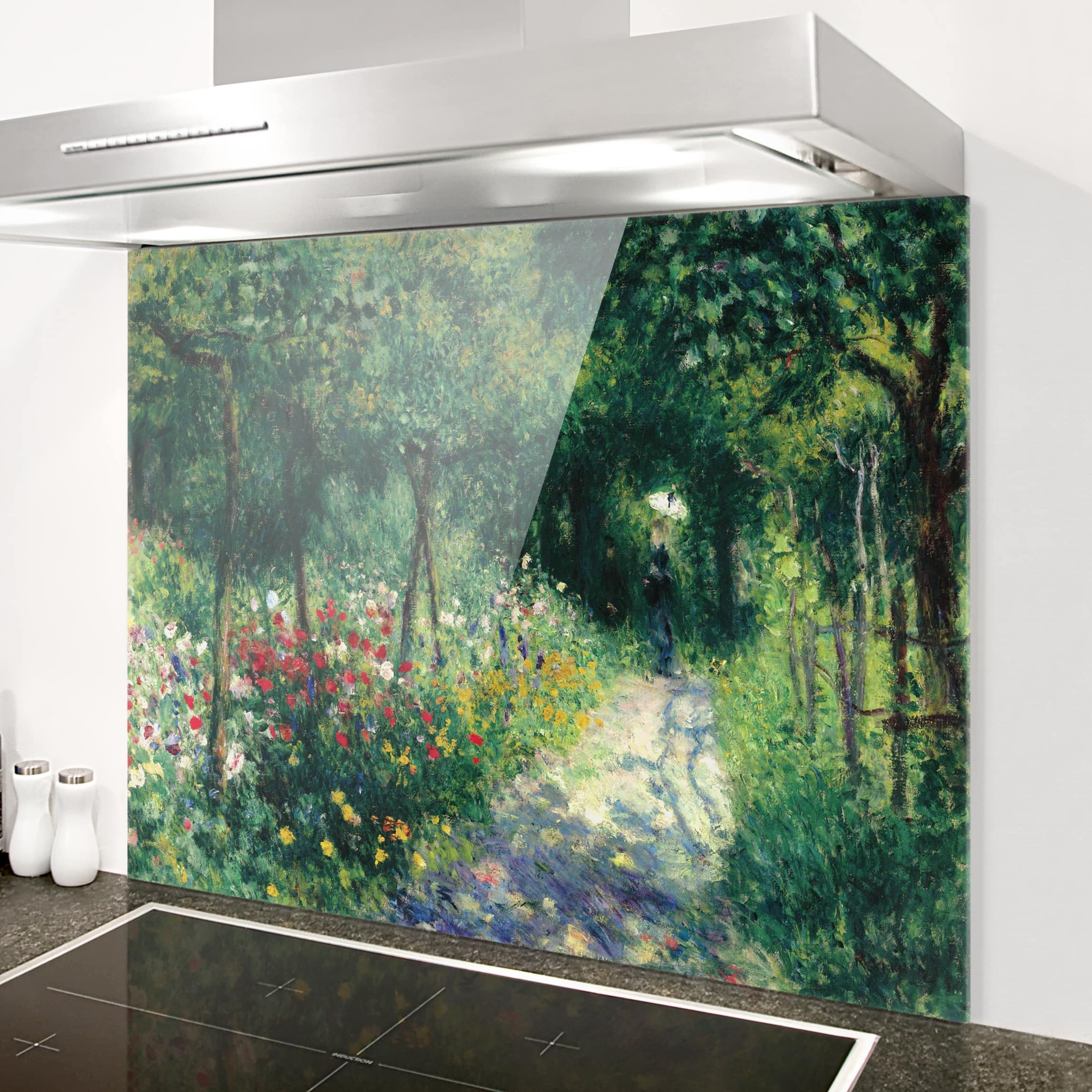 Glas Spritzschutz Auguste Renoir - Frauen im Garten