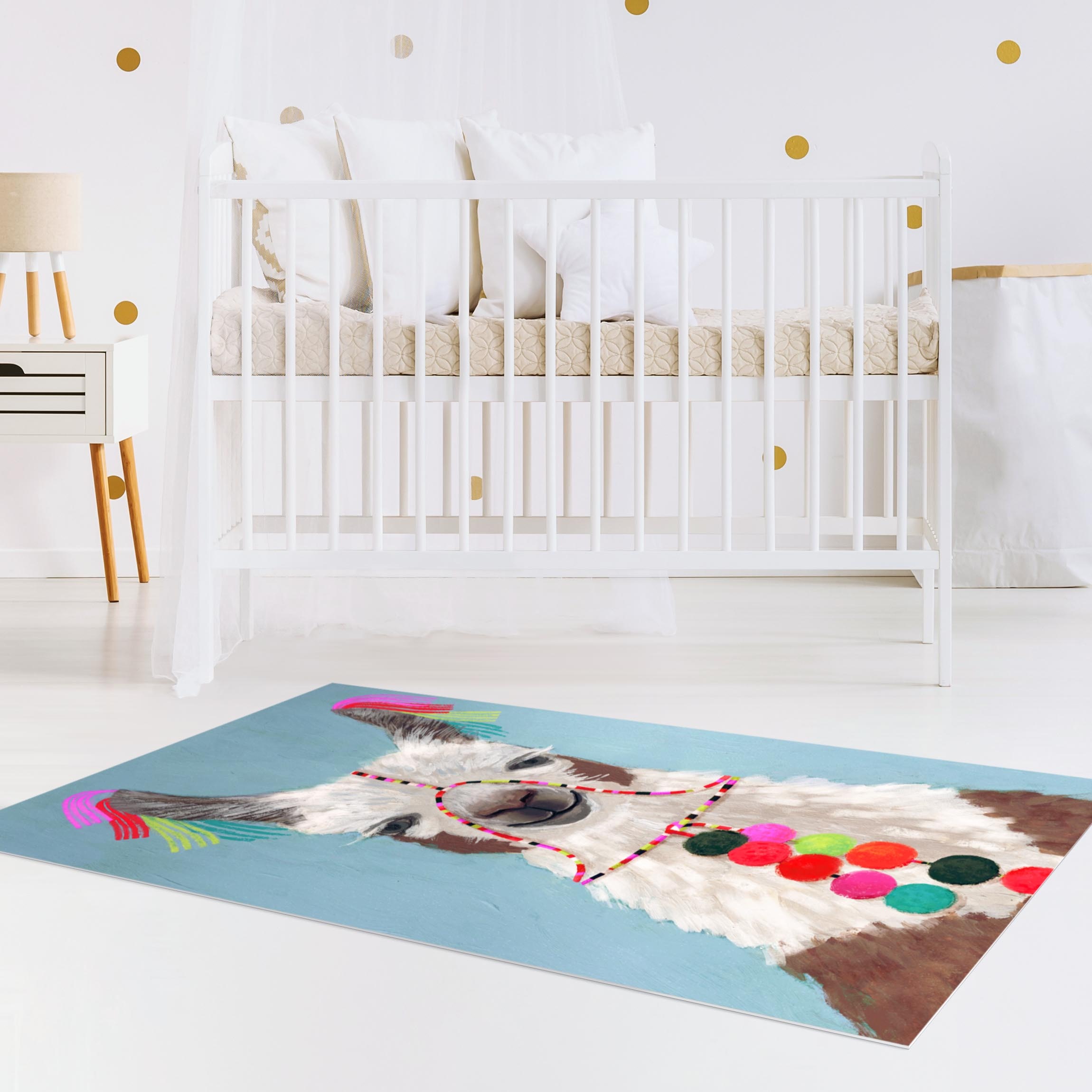 Vinylteppich Lama mit Schmuck III