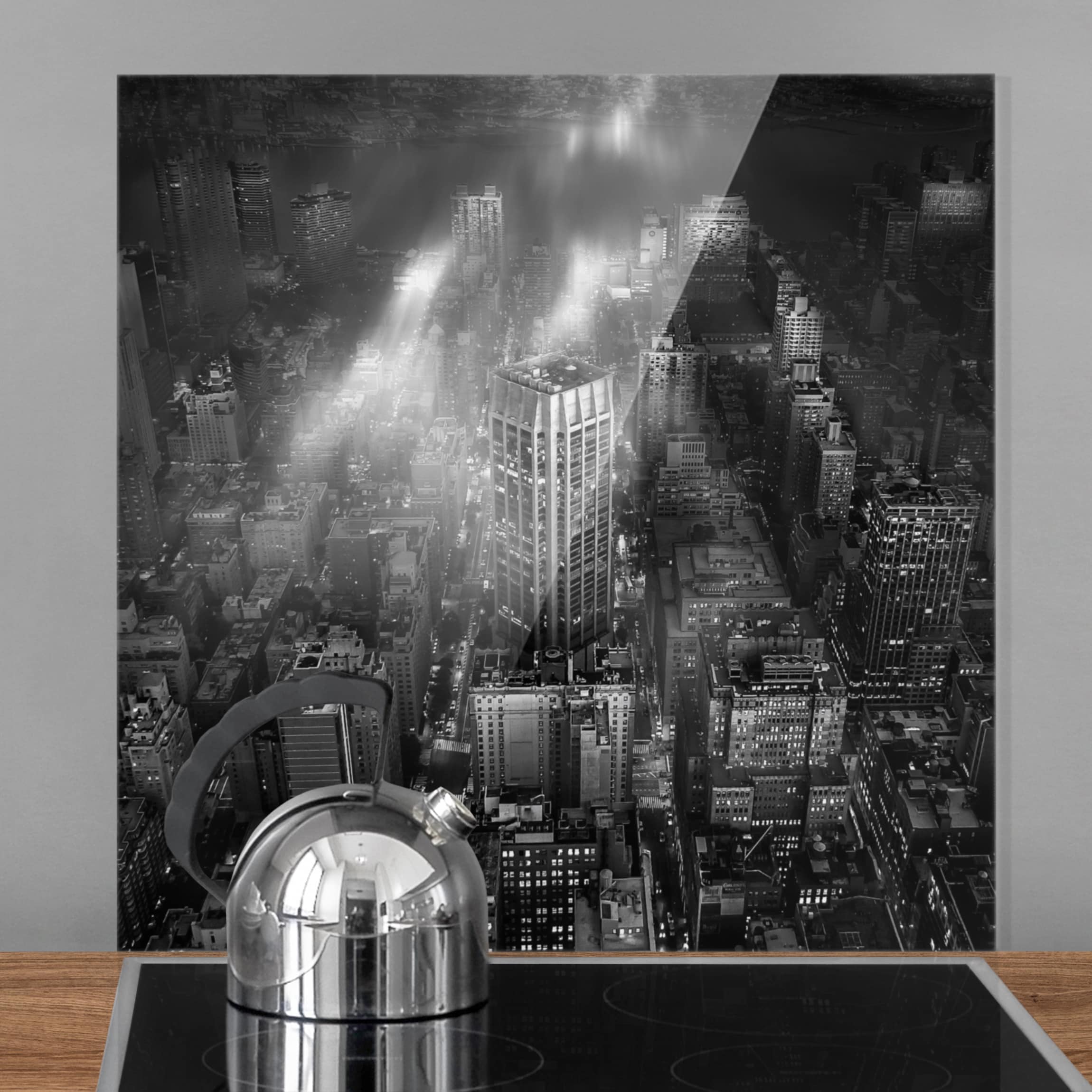Spritzschutz Sonnenlicht über New York City