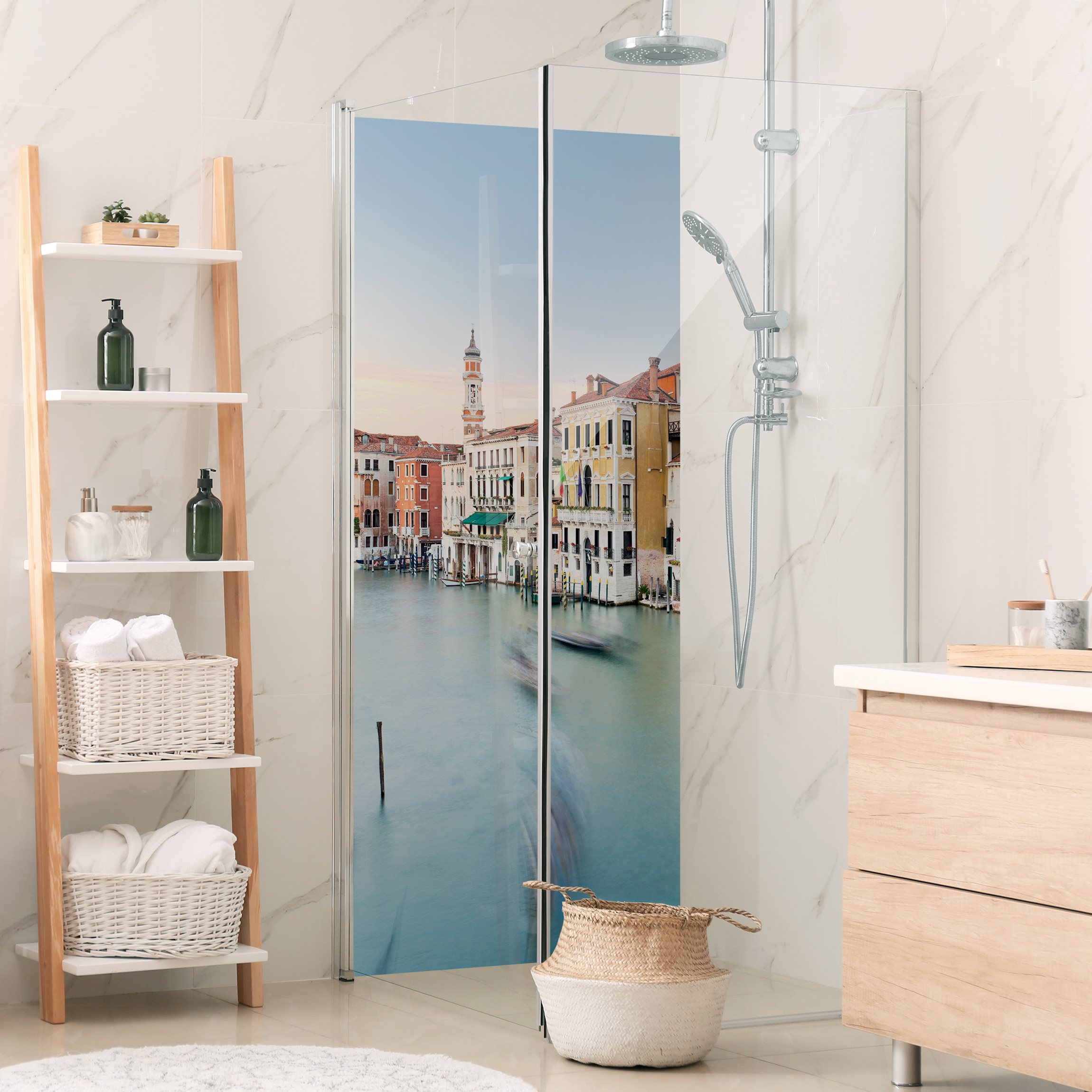 Duschrückwand Canale Grande Blick von der Rialtobrücke Venedig