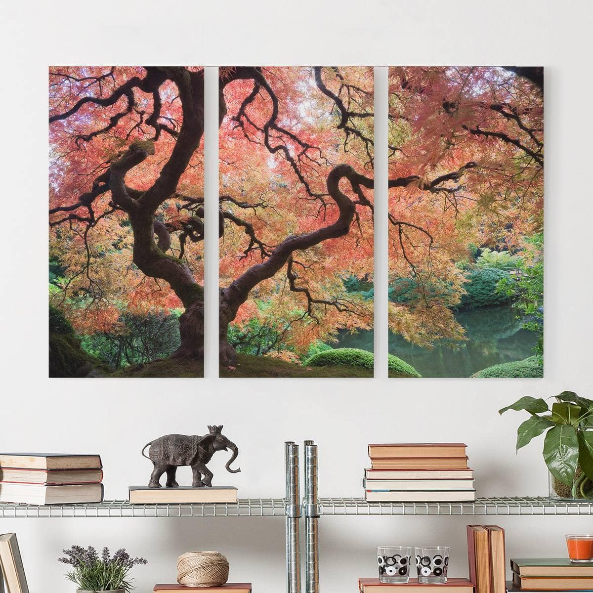 3-teiliges Leinwandbild - Querformat Japanischer Garten