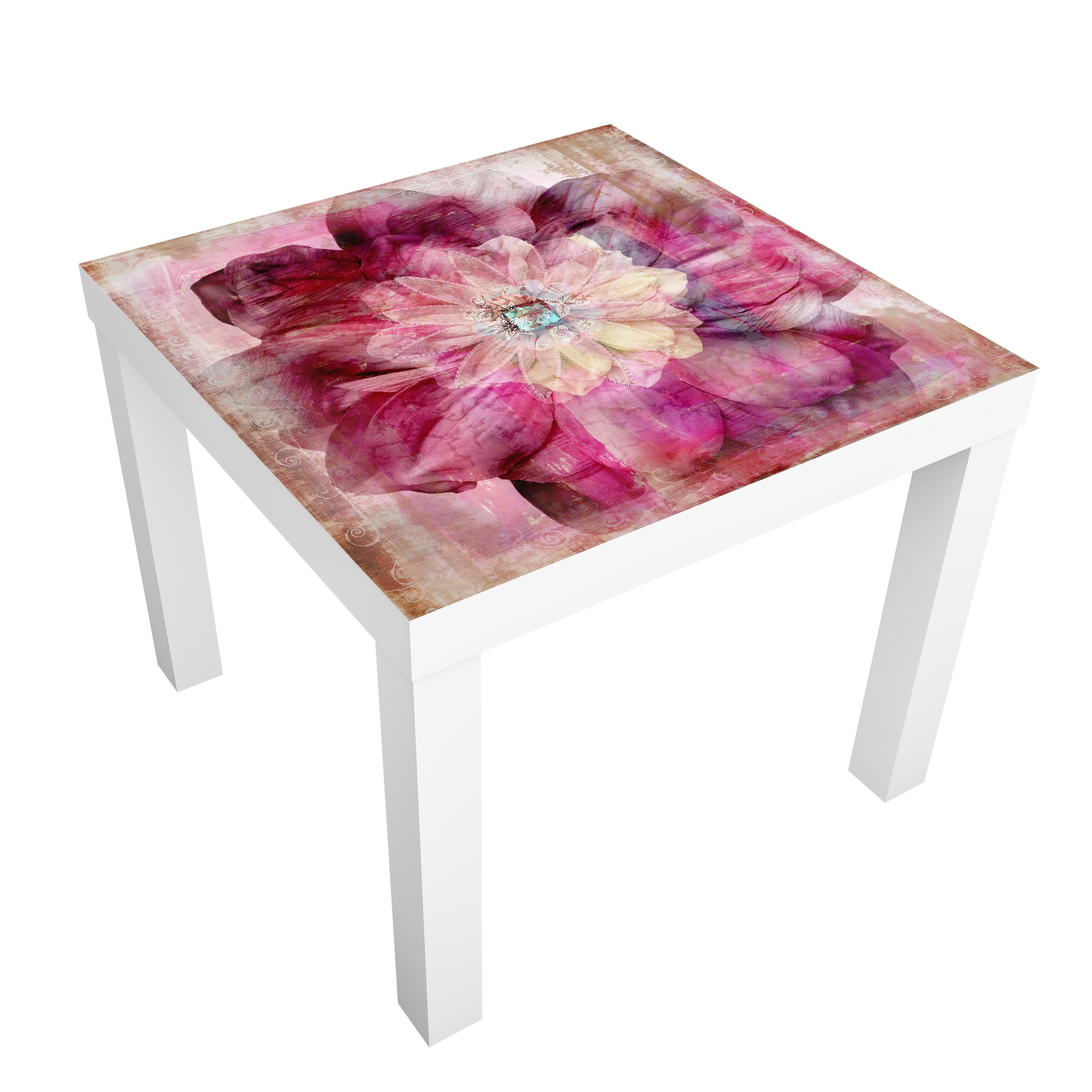 Möbelfolie für IKEA Lack Tisch 55 x 55 cm Grunge Flower