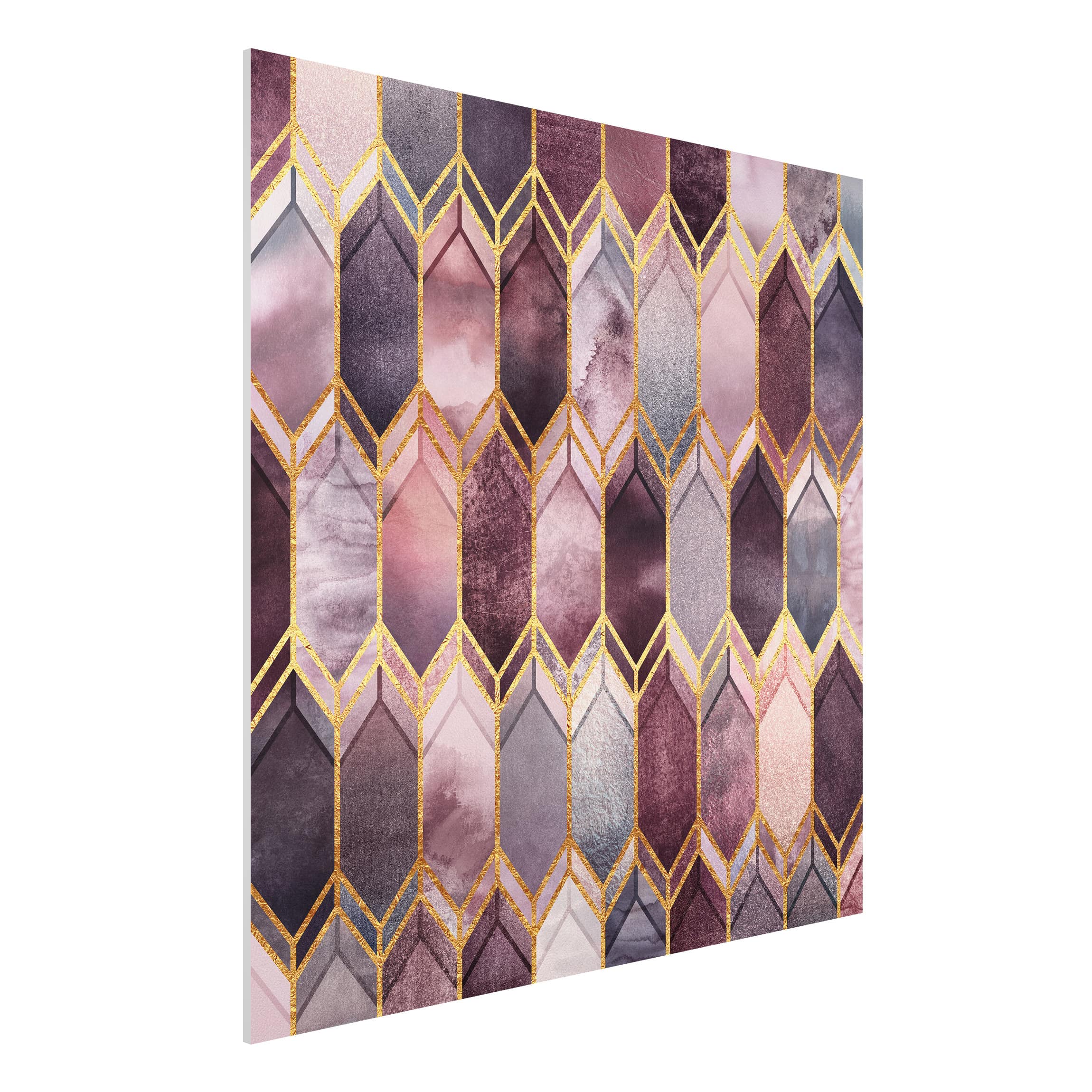 Forexbild - Quadrat Glasmalerei geometrisch Rosé Gold