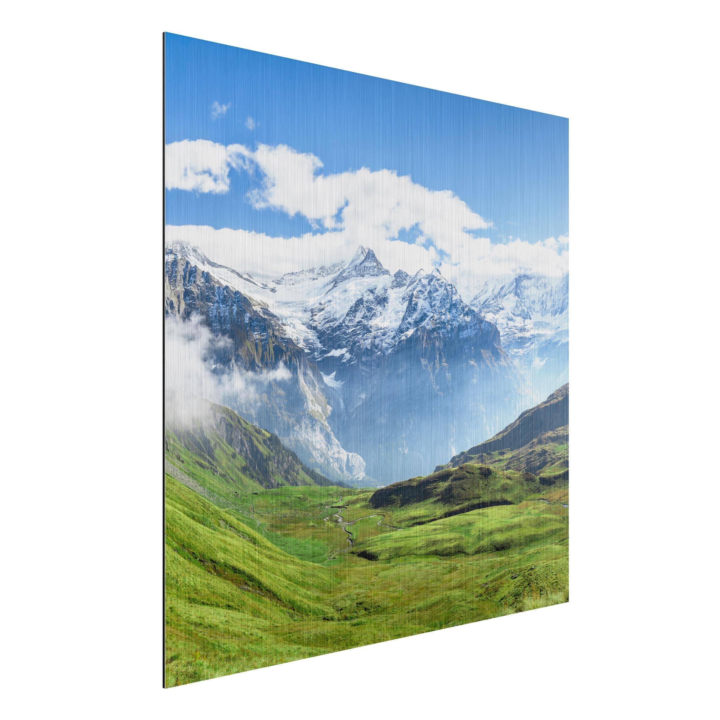 Alu-Dibond Outdoor Bild Schweizer Alpenpanorama