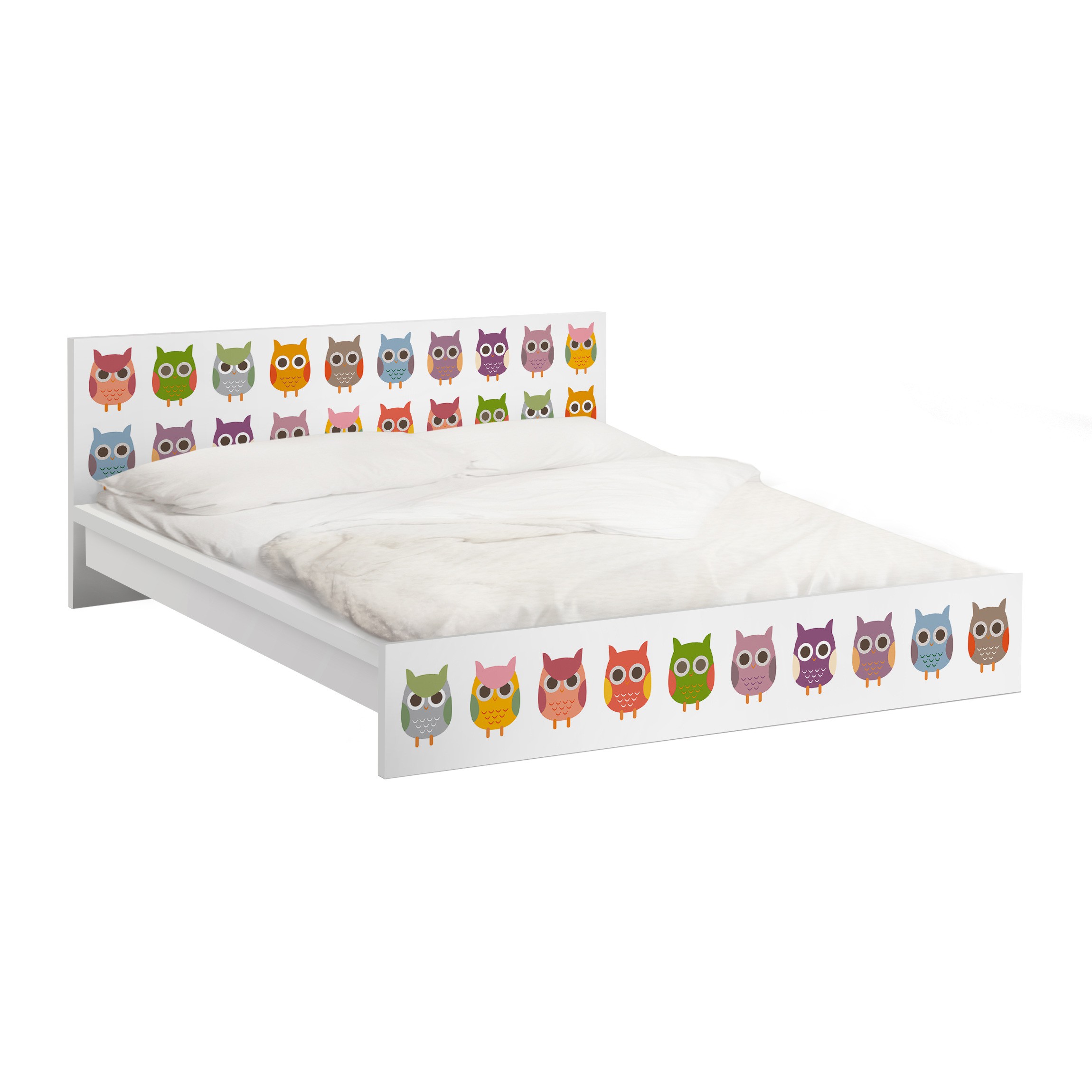 Möbelfolie für IKEA Malm Bett 160 cm Breite No.EK147 Eulenparade Set II