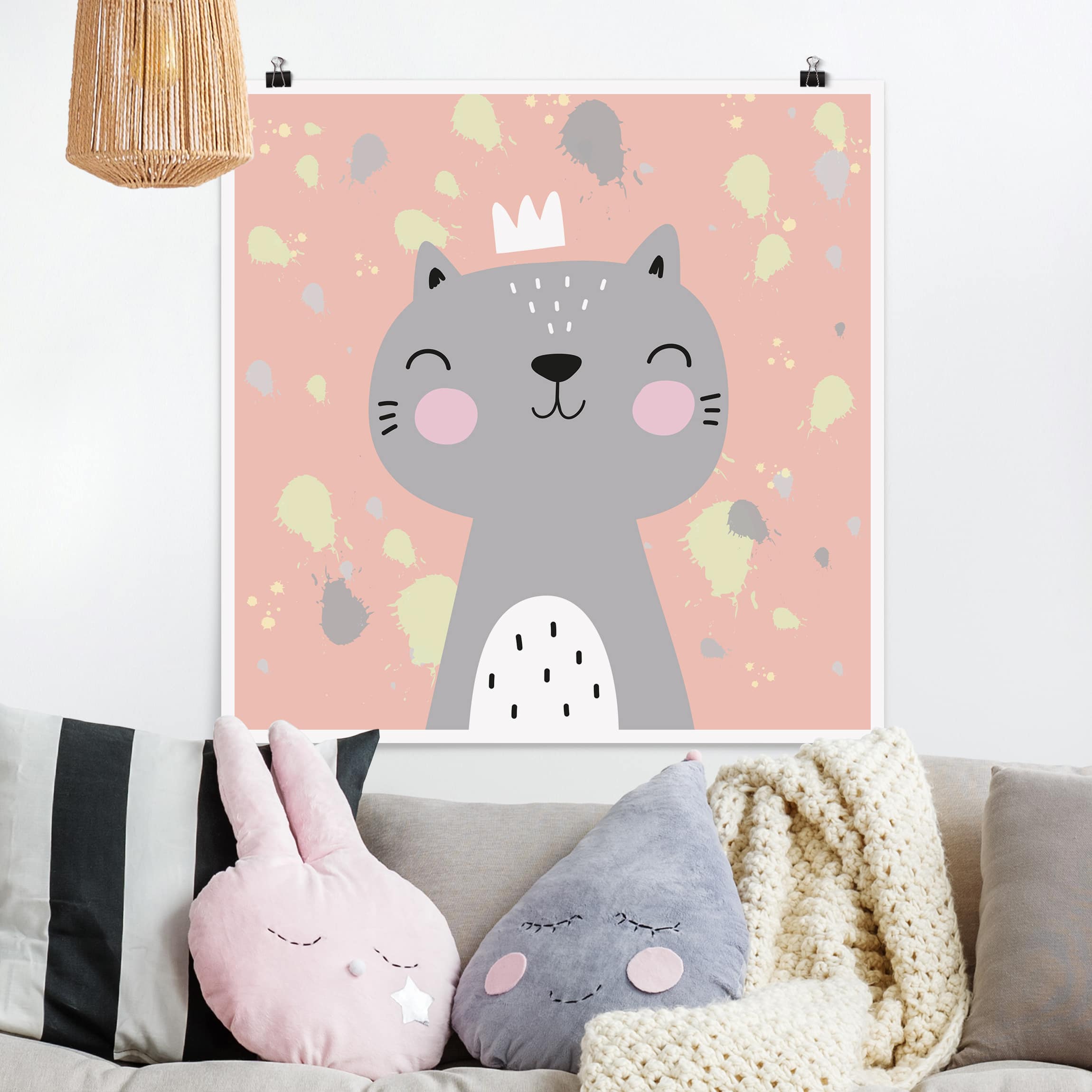 Poster - Quadrat Freche Katze