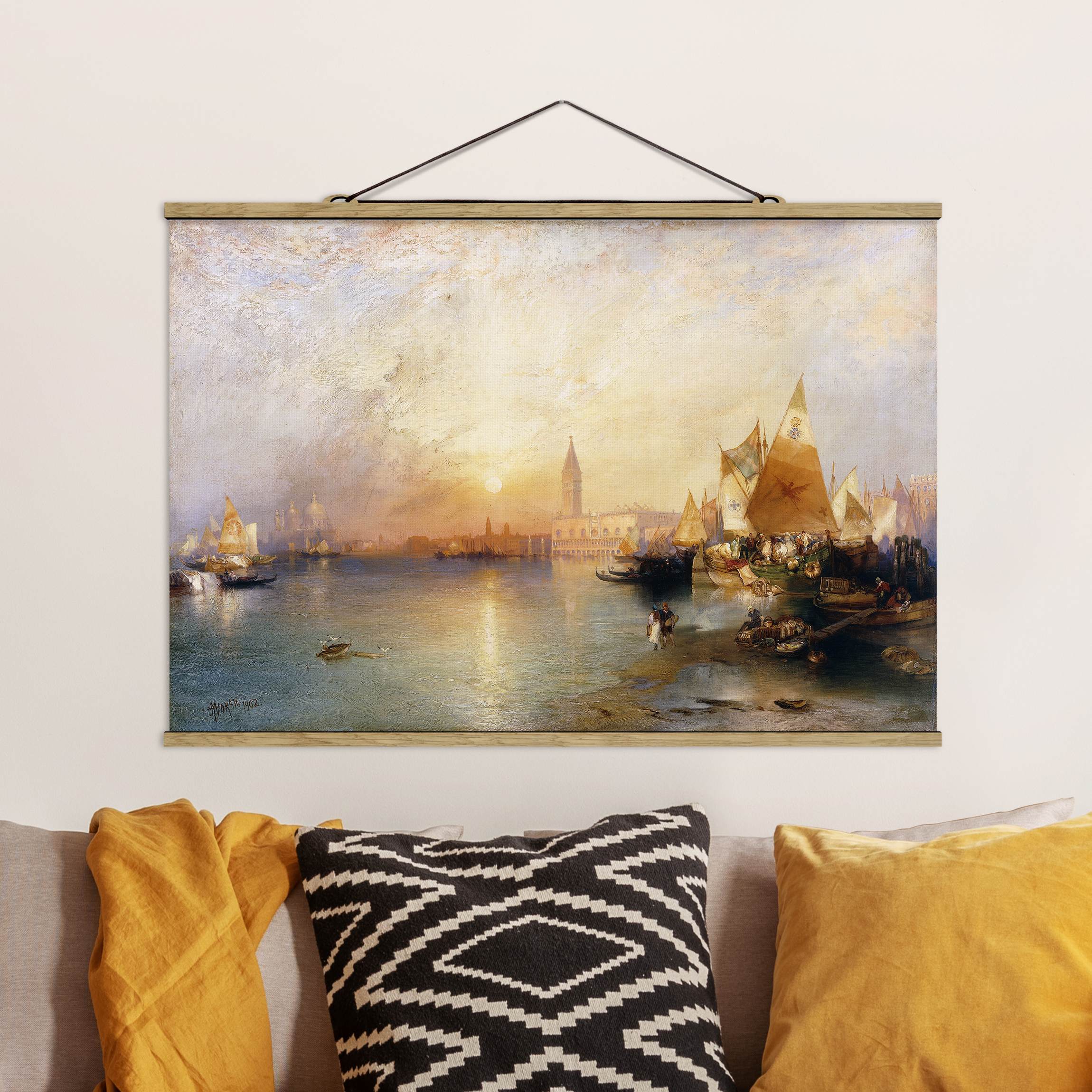 Stoffbild - Querformat Thomas Moran - Venedig bei Sonnenuntergang