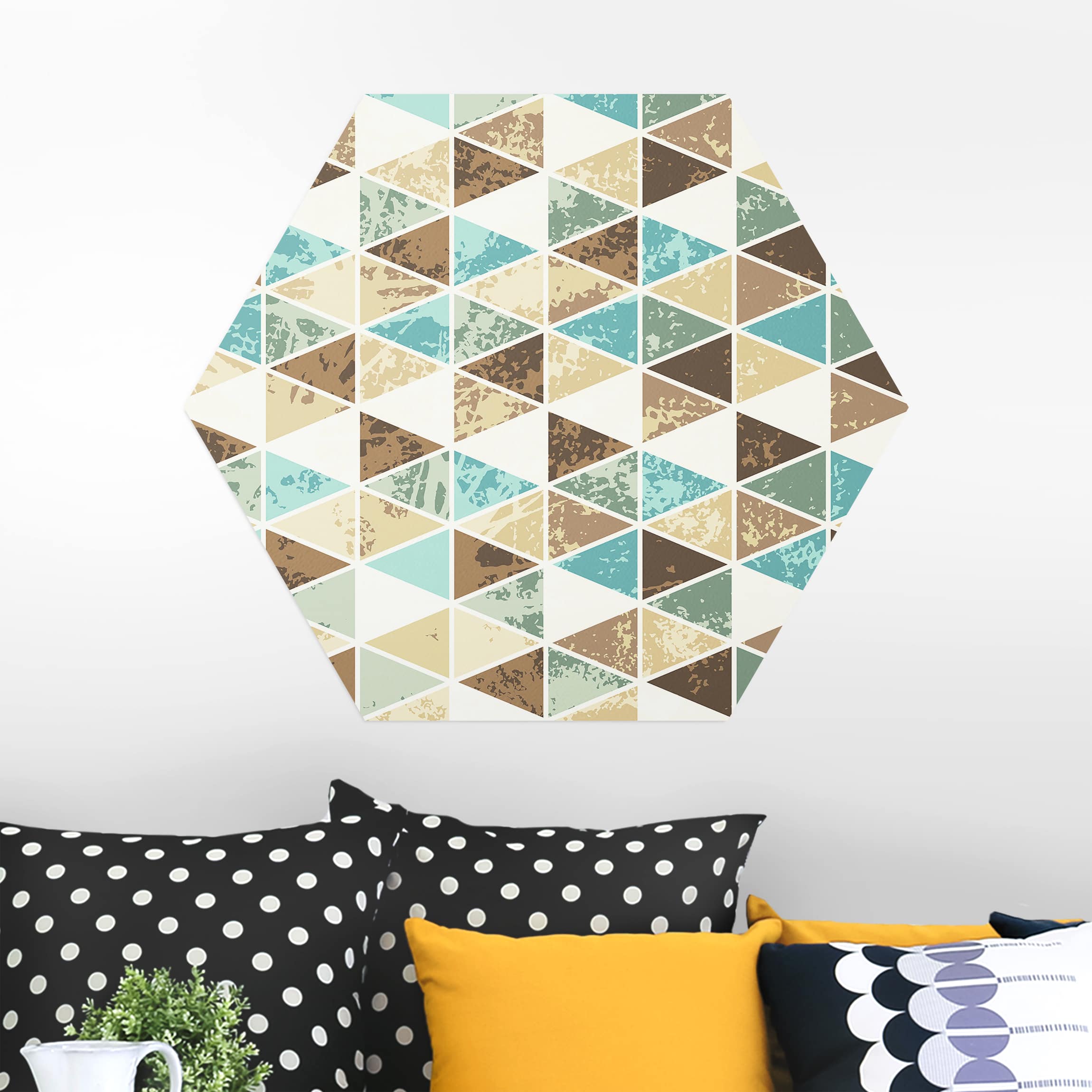 Hexagon-Alu-Dibond Bild Dreieck Rapportmuster