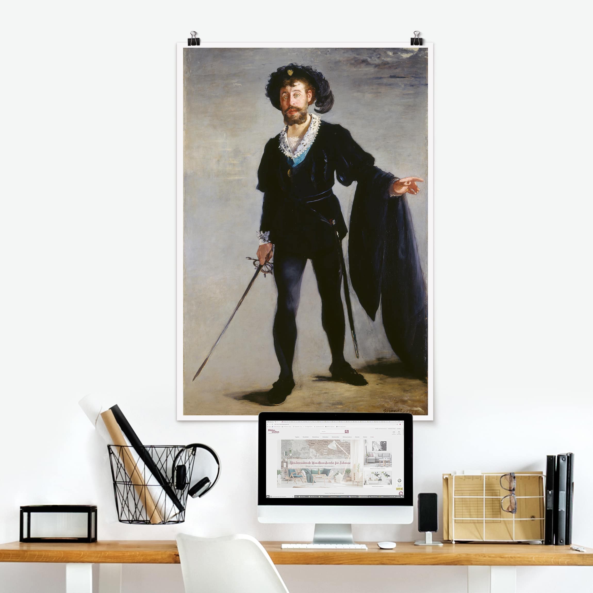 Poster - Hochformat Edouard Manet - Der Sänger Jean-Baptiste Faure als Hamlet