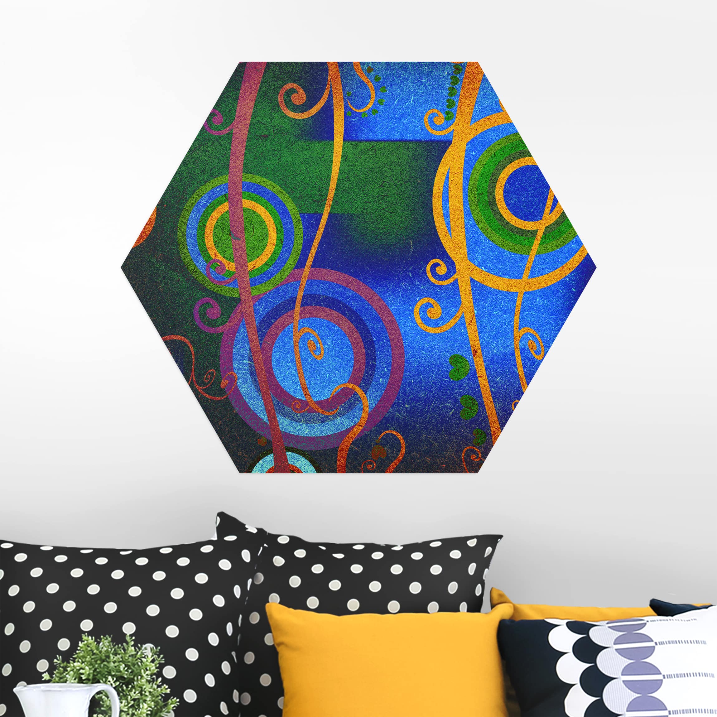 Hexagon-Alu-Dibond Bild Expression