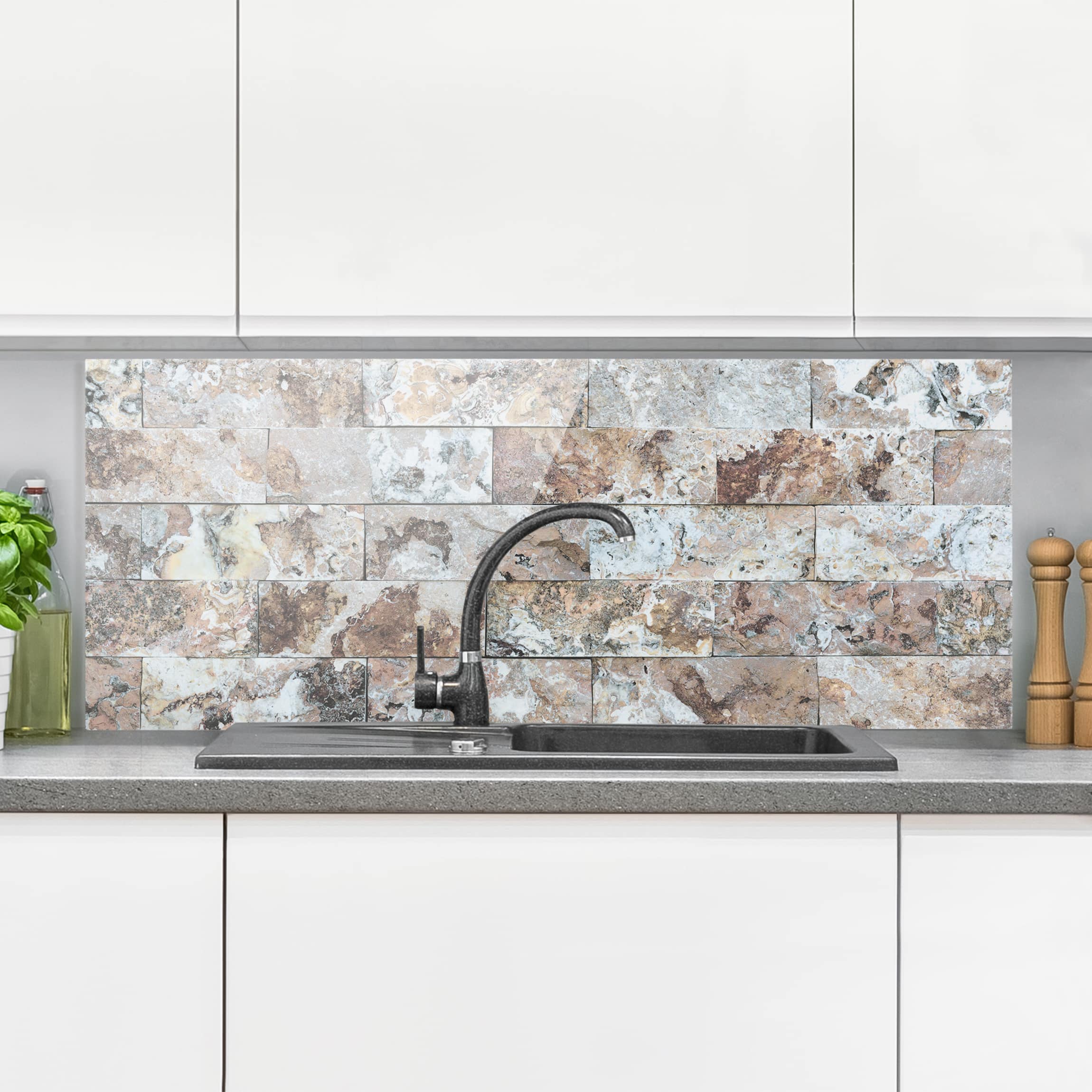 Glas Spritzschutz Naturmarmor Steinwand