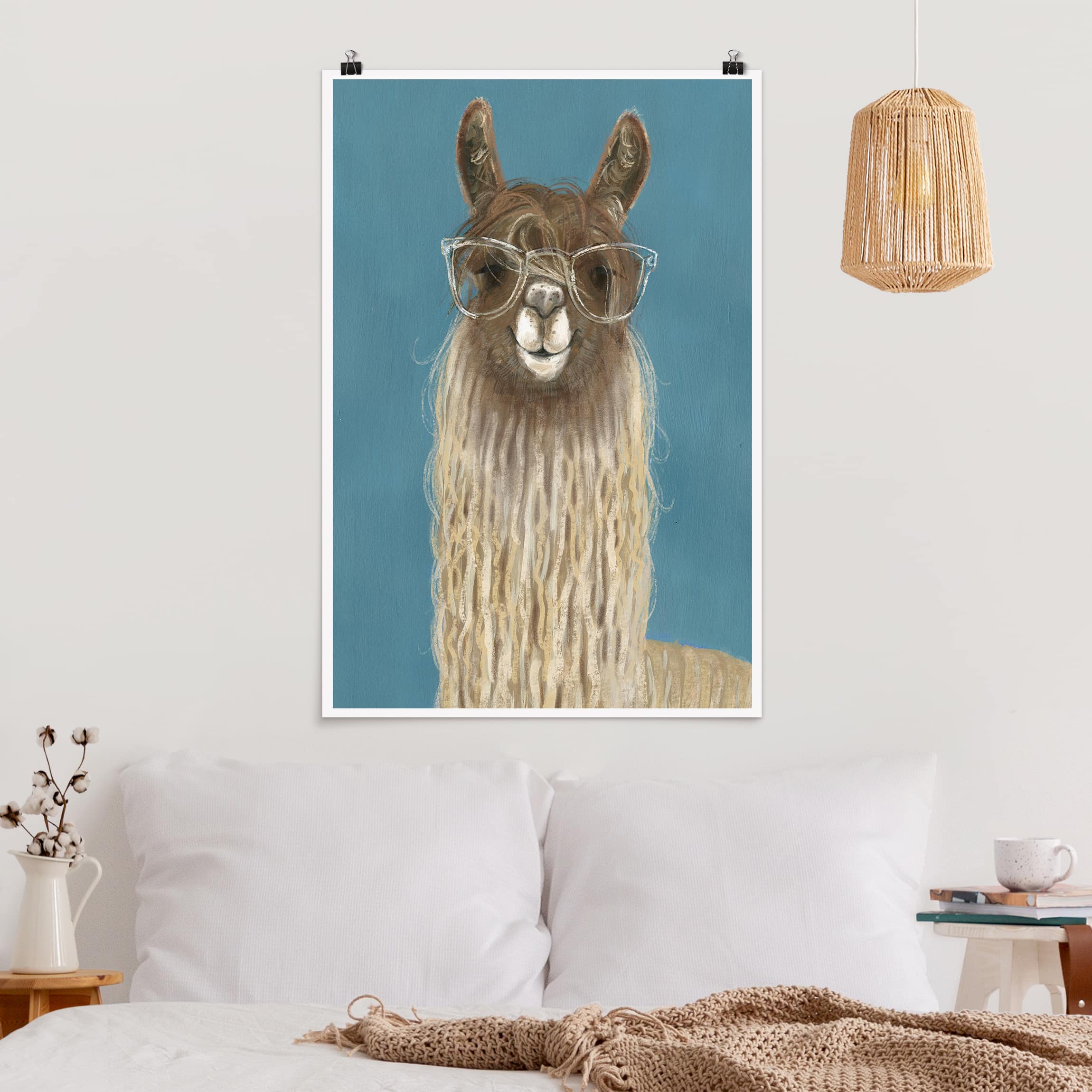 Poster Tiere Lama mit Brille III
