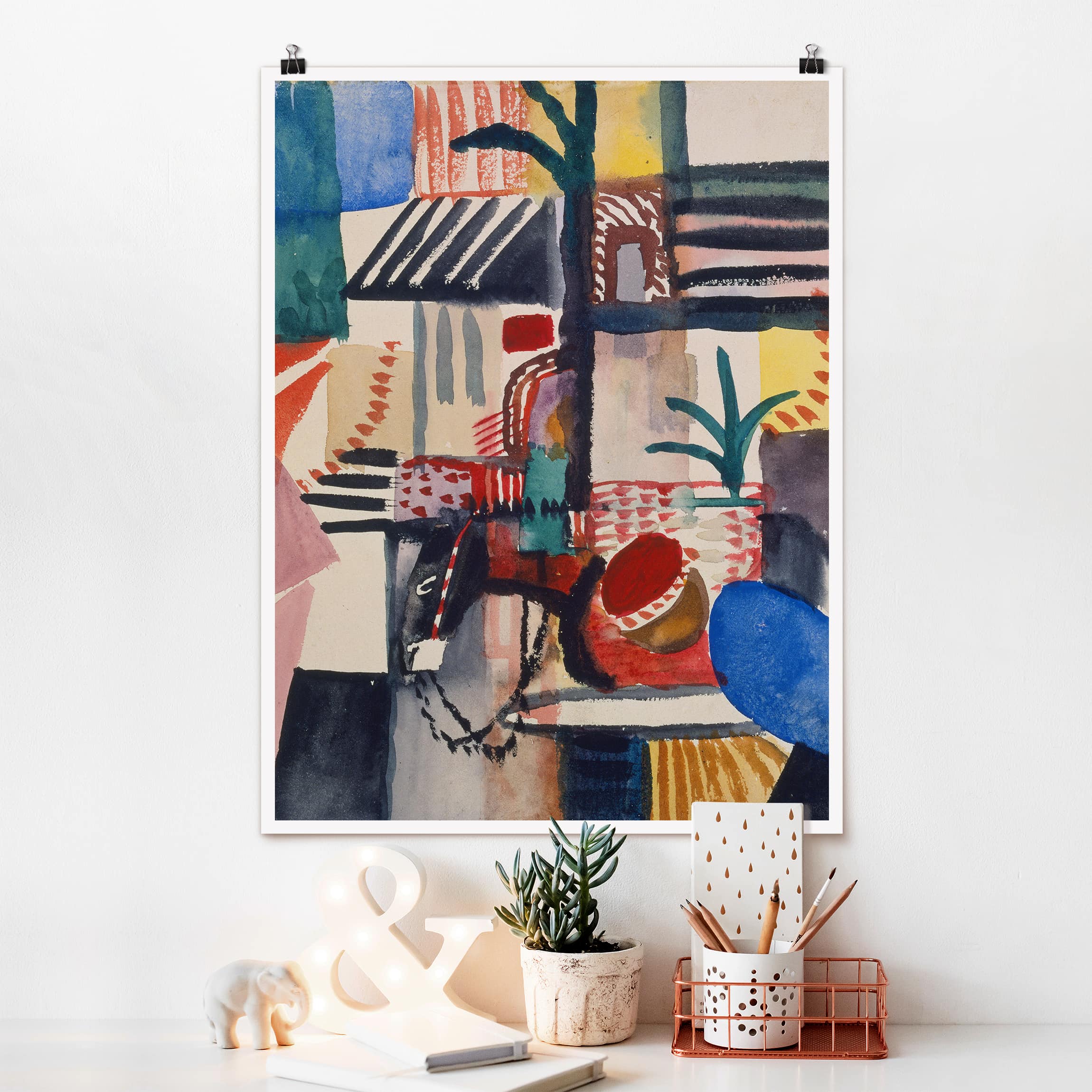 Poster - Hochformat August Macke - Mann mit Esel