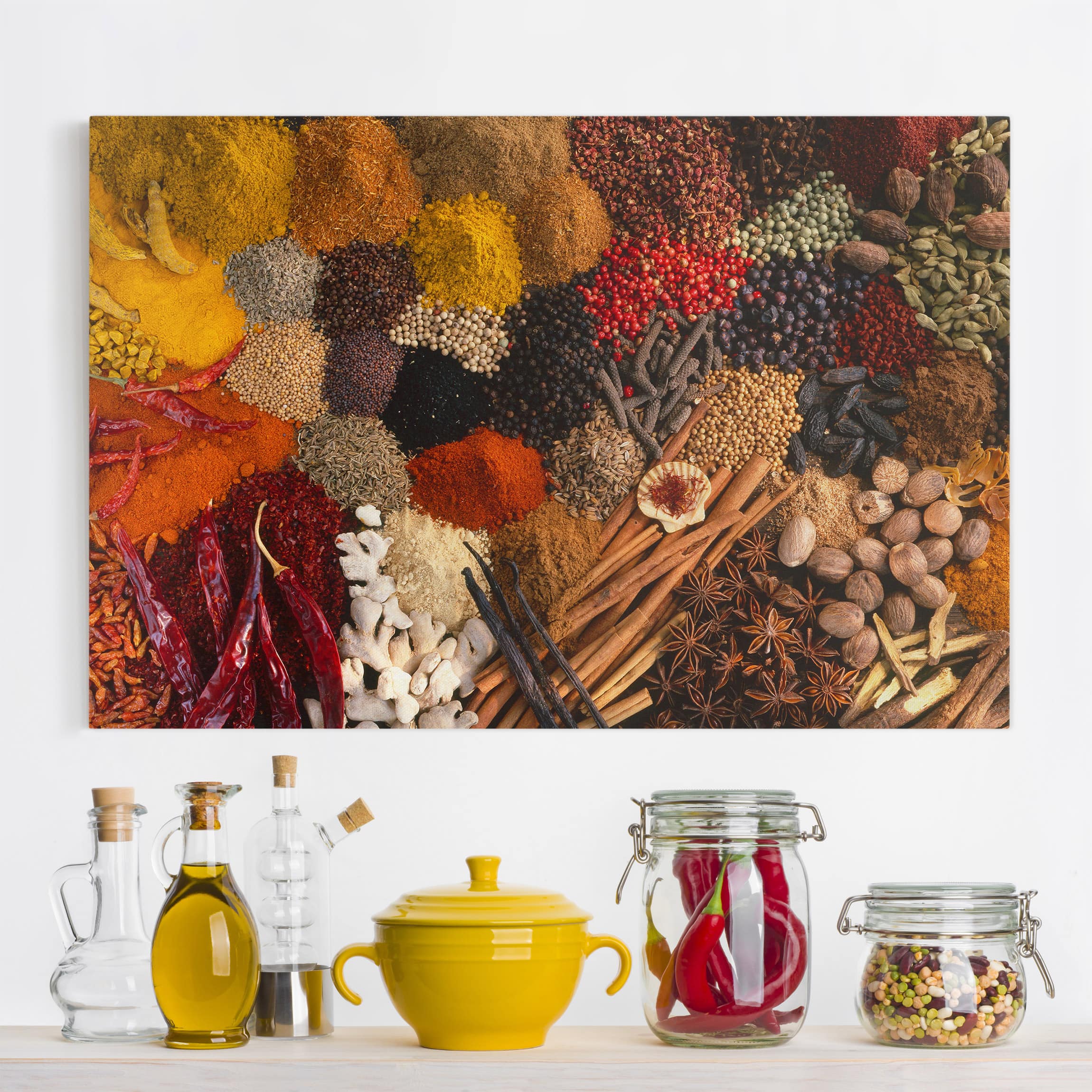 Leinwandbild - Querformat Exotische Gewürze