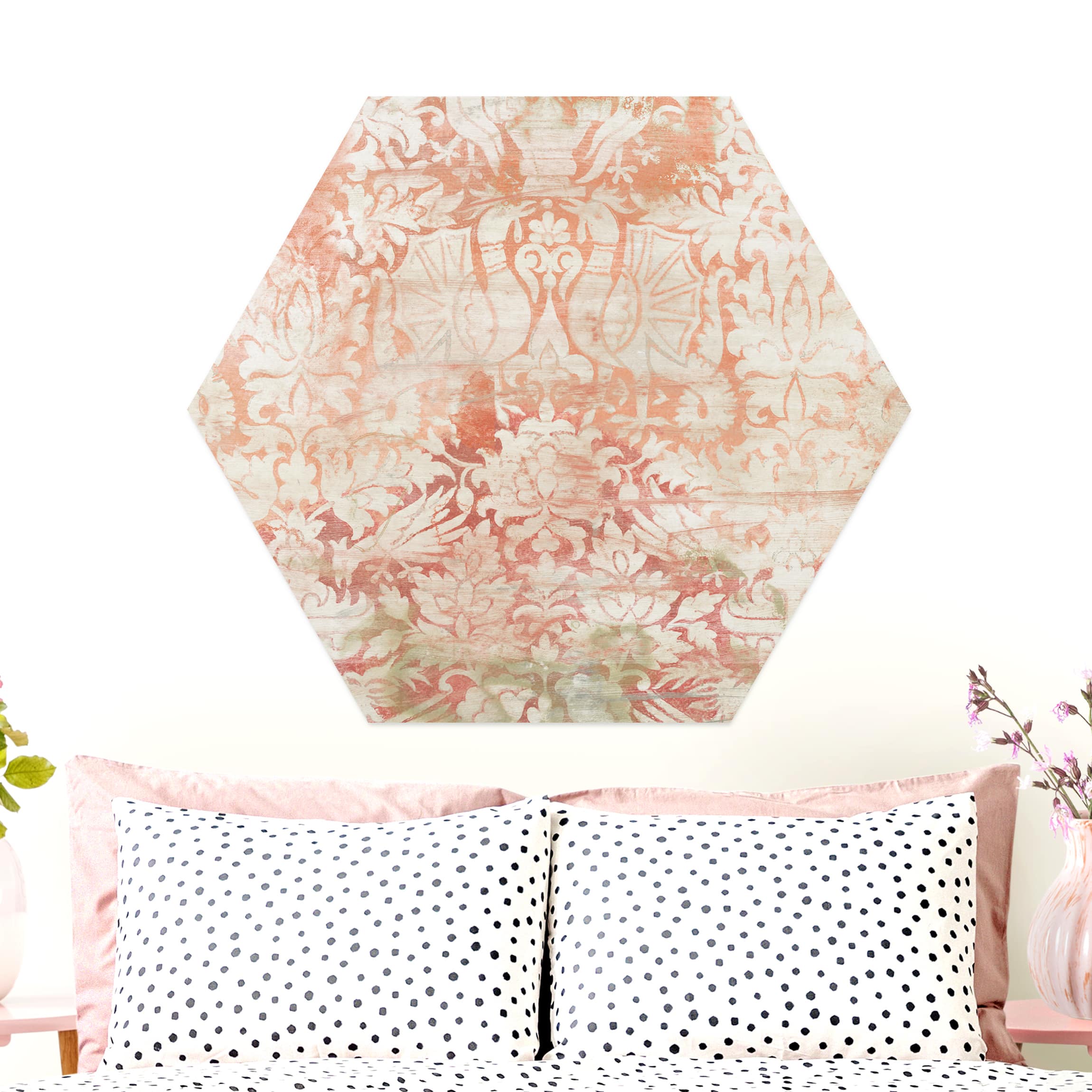 Hexagon-Alu-Dibond Bild Ornamentgewebe II