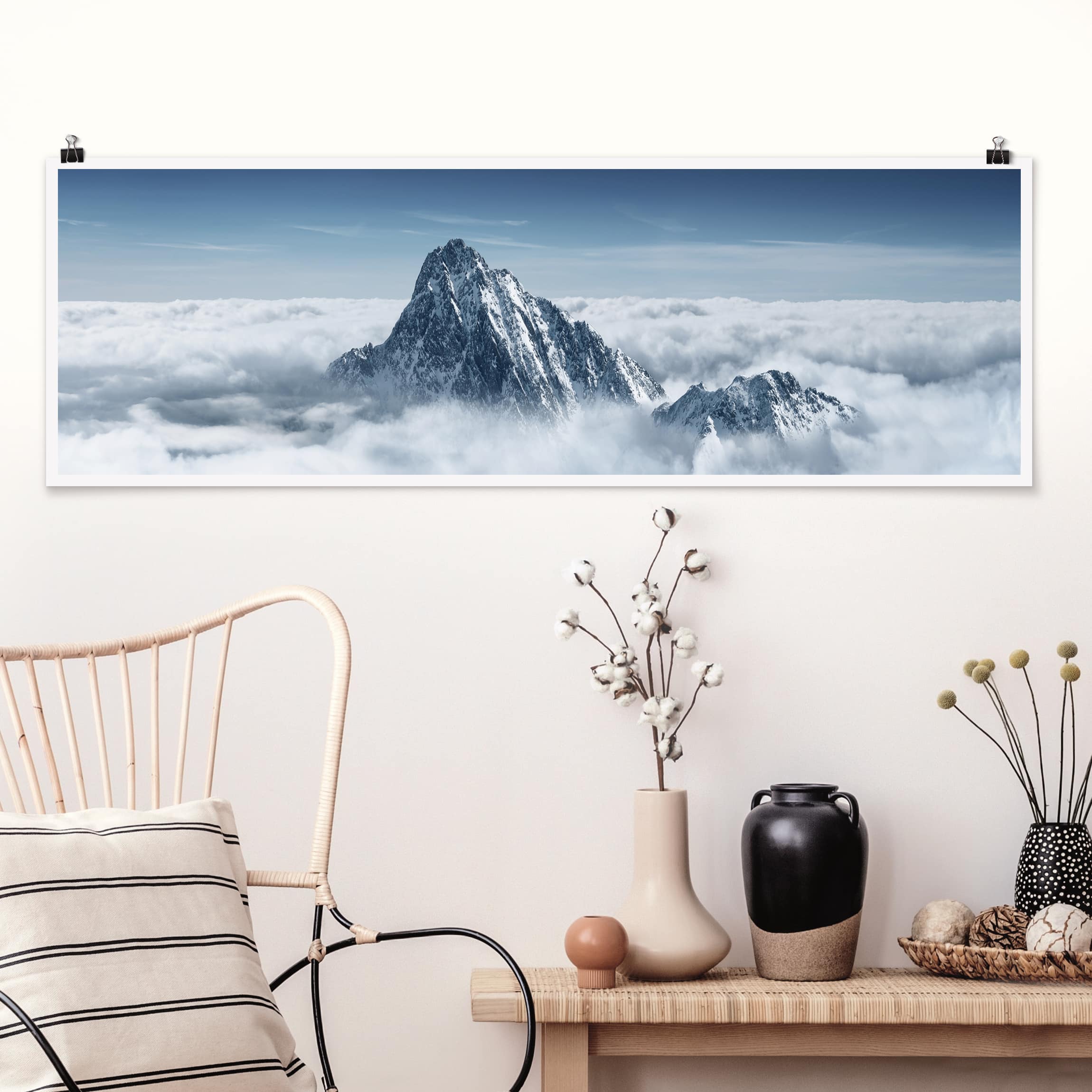 Panorama Poster Die Alpen über den Wolken