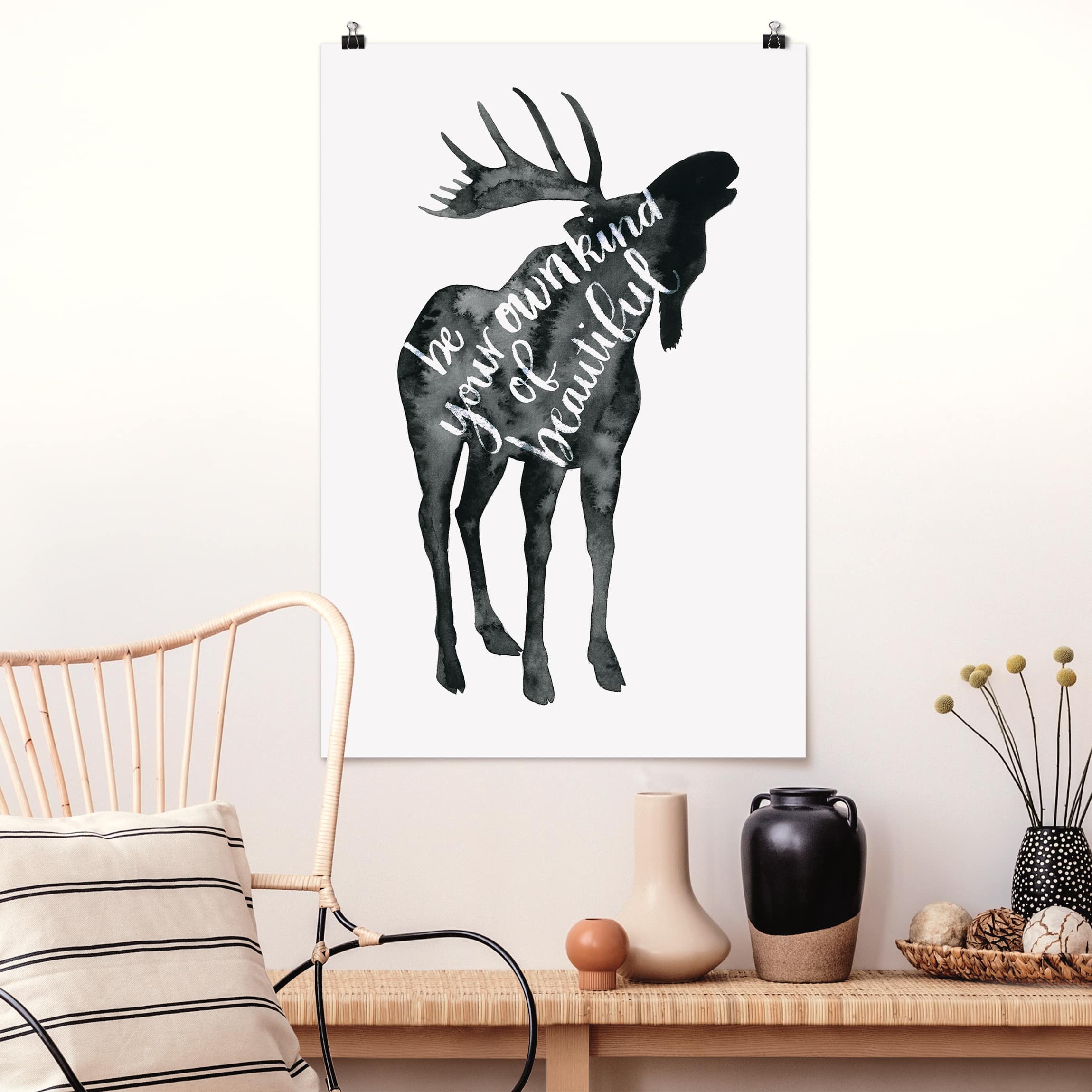 Poster - Hochformat Tiere mit Weisheit - Elch