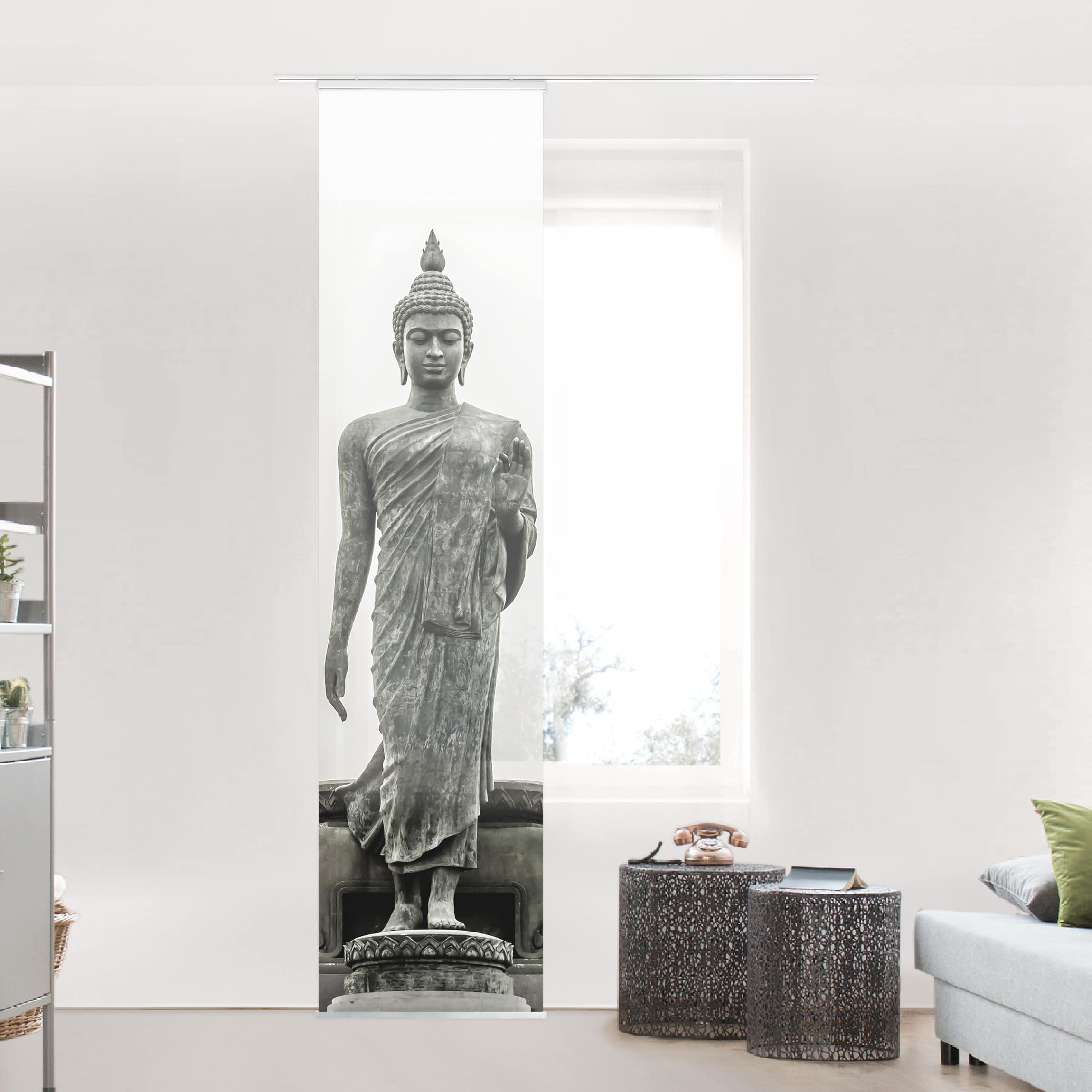 Schiebegardine Set Buddha Statue