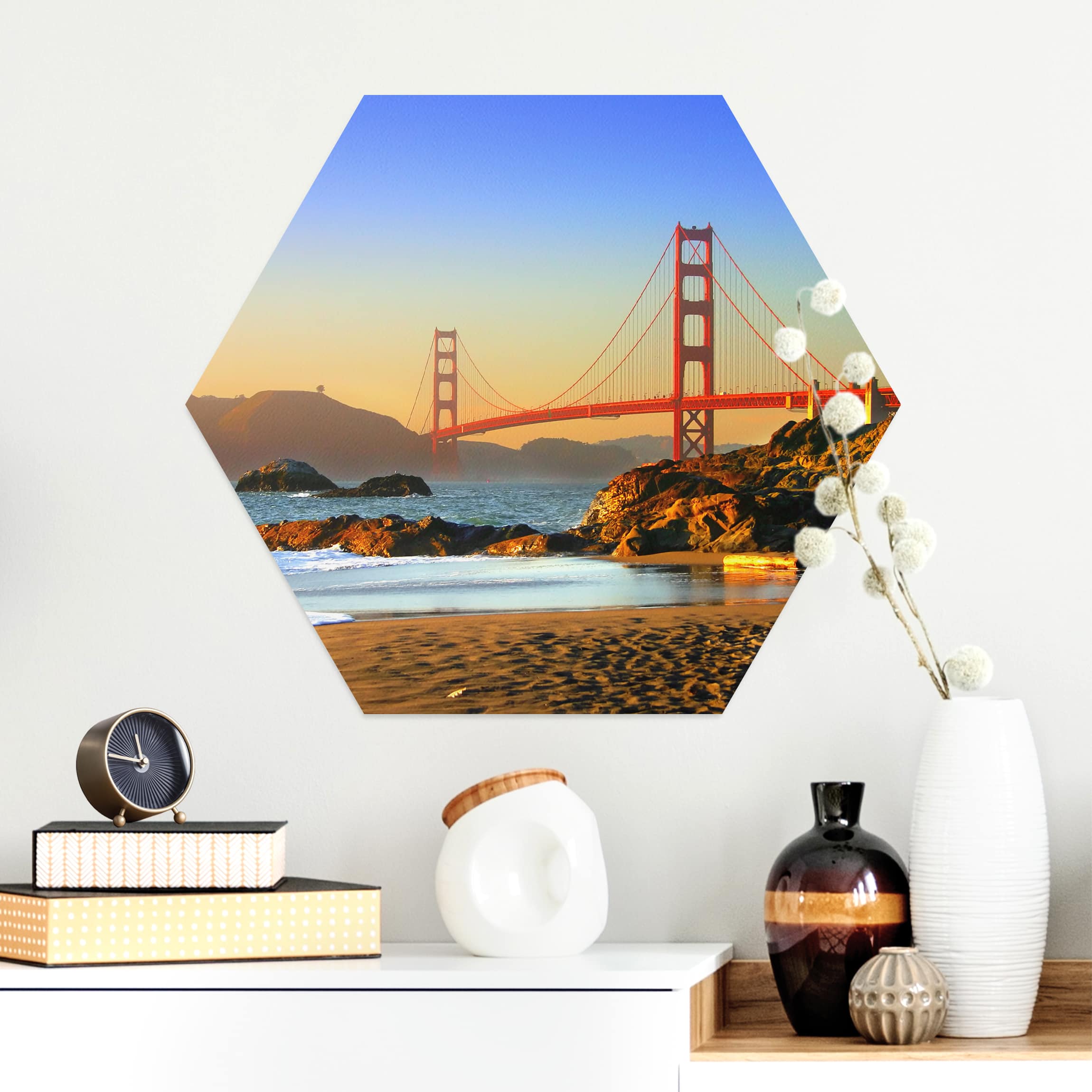 Hexagon-Alu-Dibond Bild Baker Beach