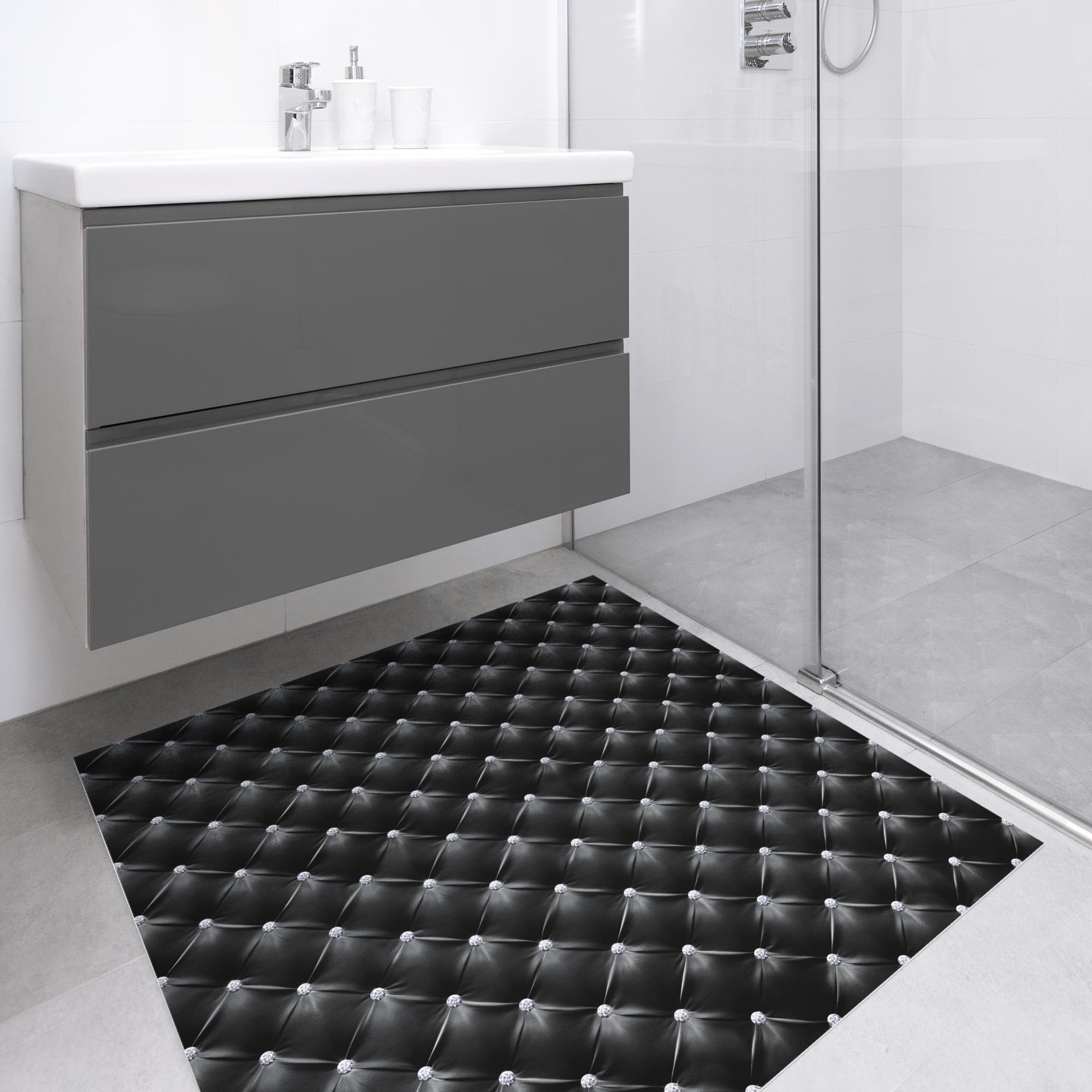 Vinylteppich Diamant Schwarz Luxus