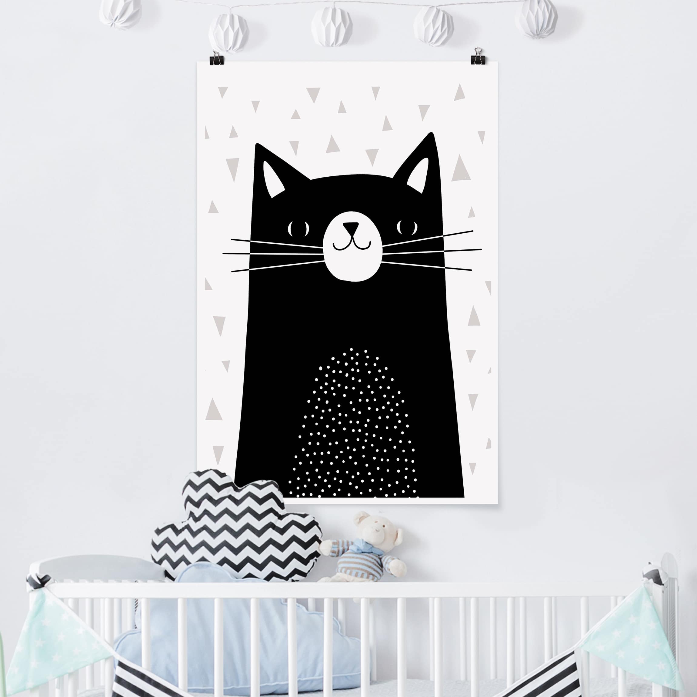 Poster - Hochformat Tierpark mit Mustern - Katze