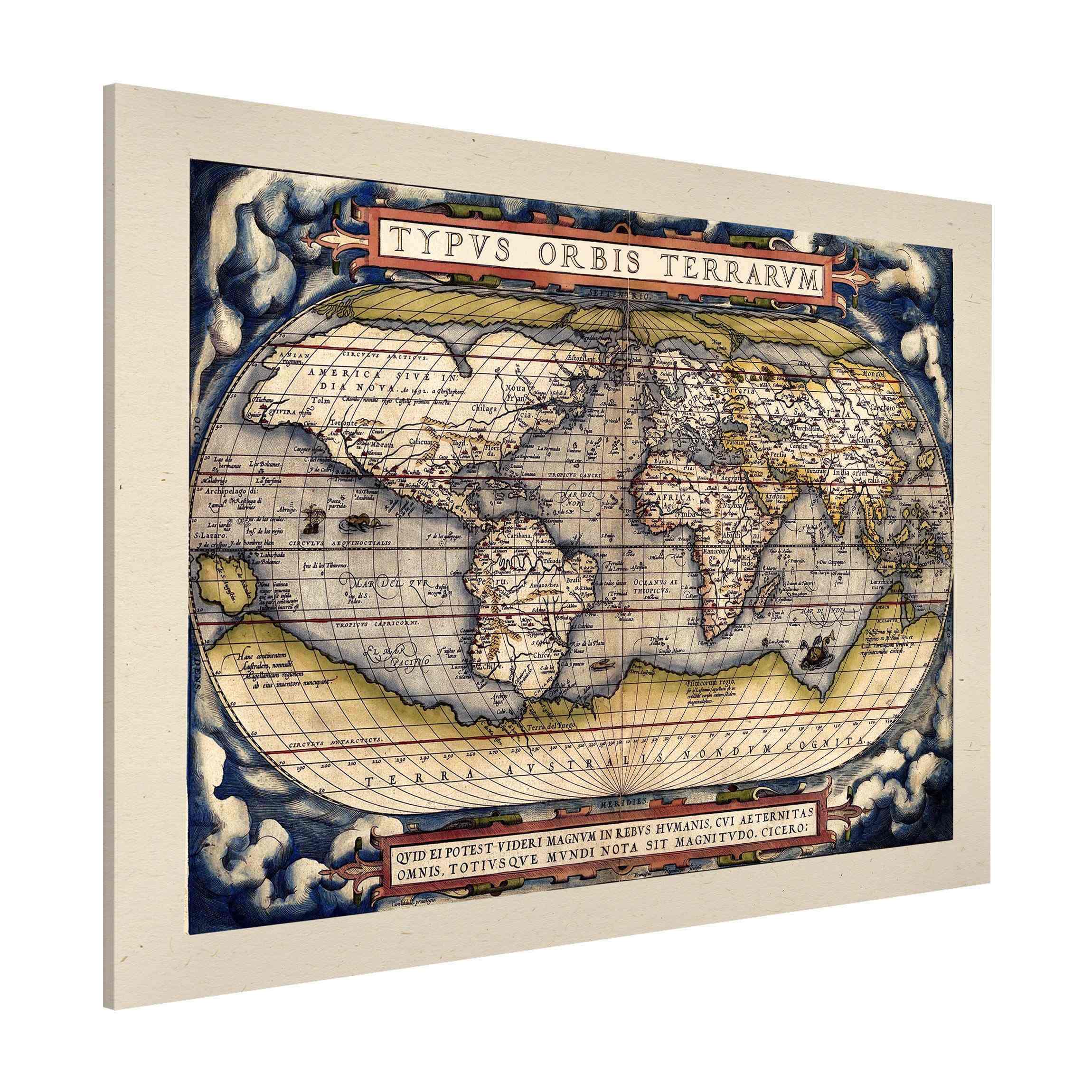 Magnettafel Historische Weltkarte Typus Orbis Terrarum