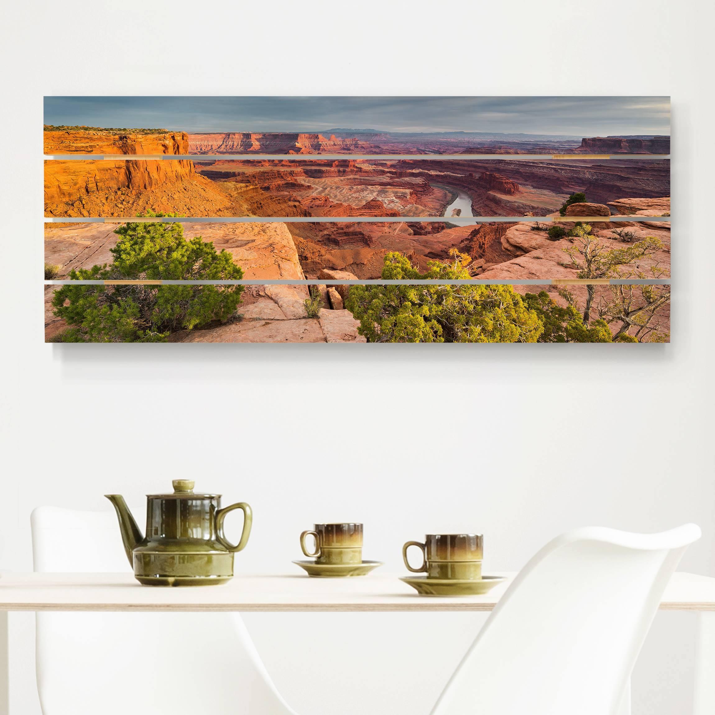 Holzbild Plankenoptik - Panorama Dead Horse Point Canyonlands National Park USA