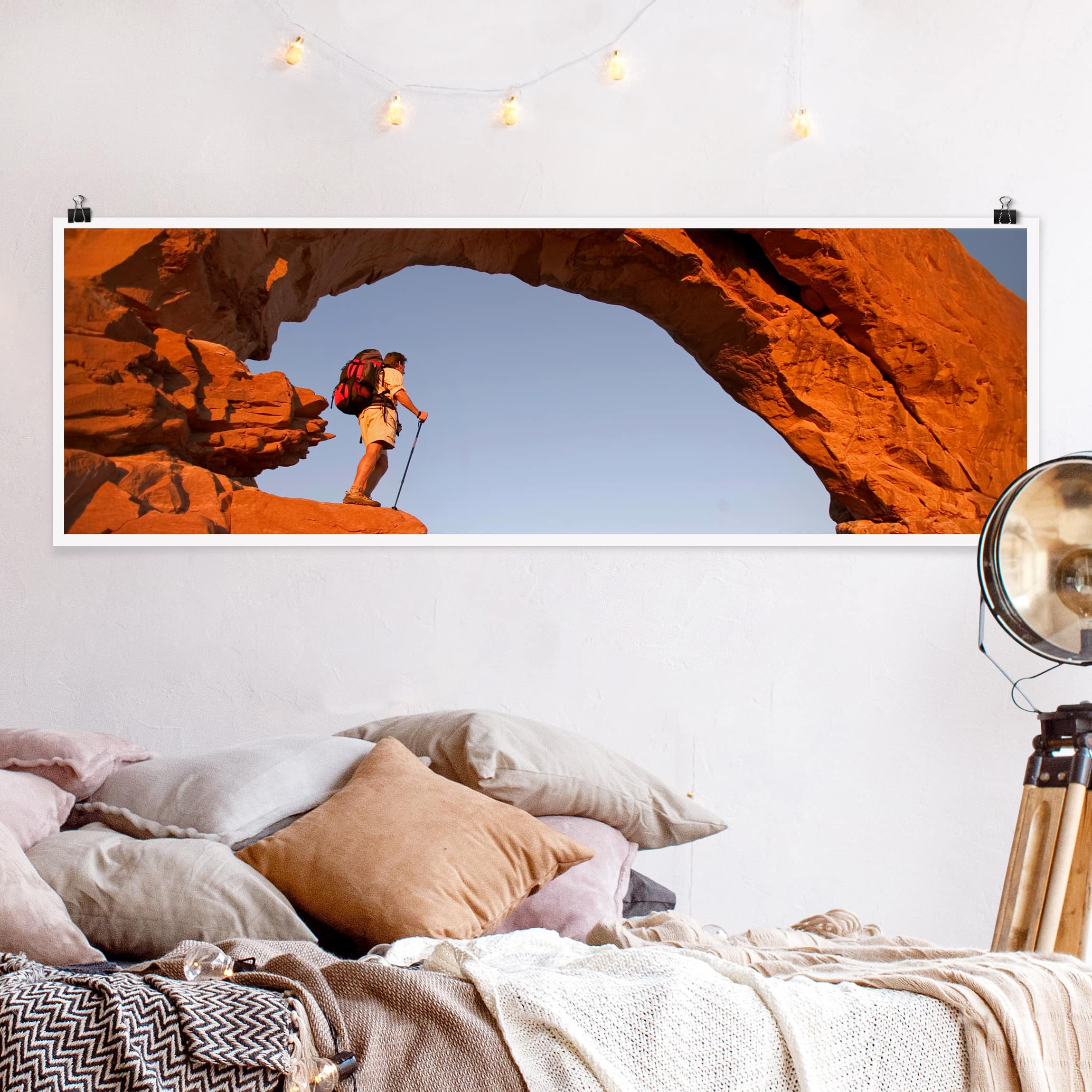 Panorama Poster Sport Wanderung durch den Canyon