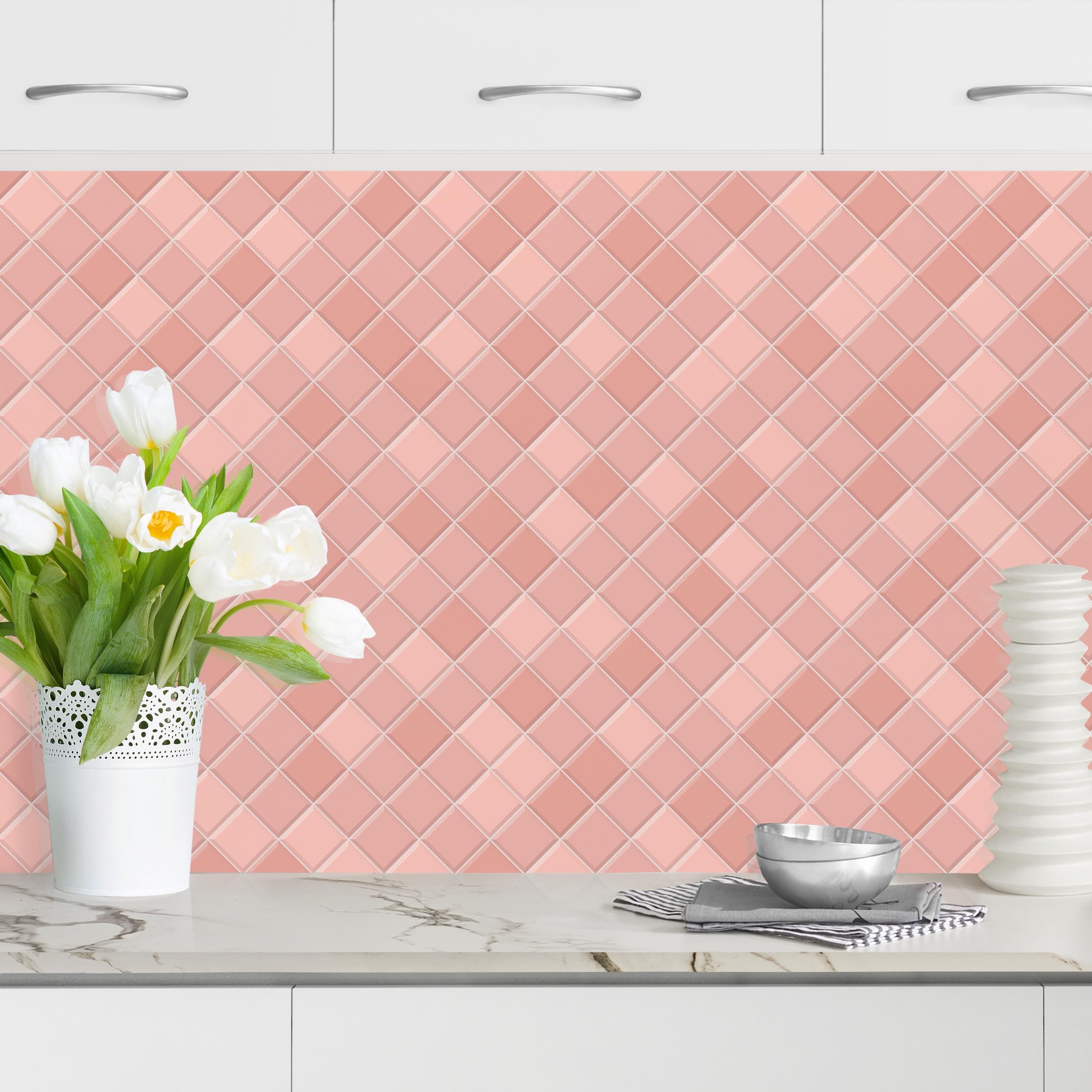 Küchenrückwand Mosaik Fliesen - Altrosa