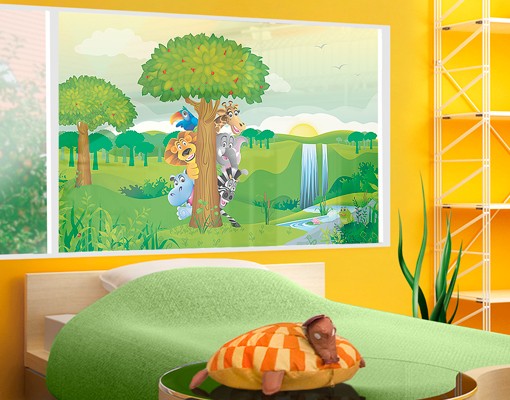 Fensterfolie Dschungeltiere