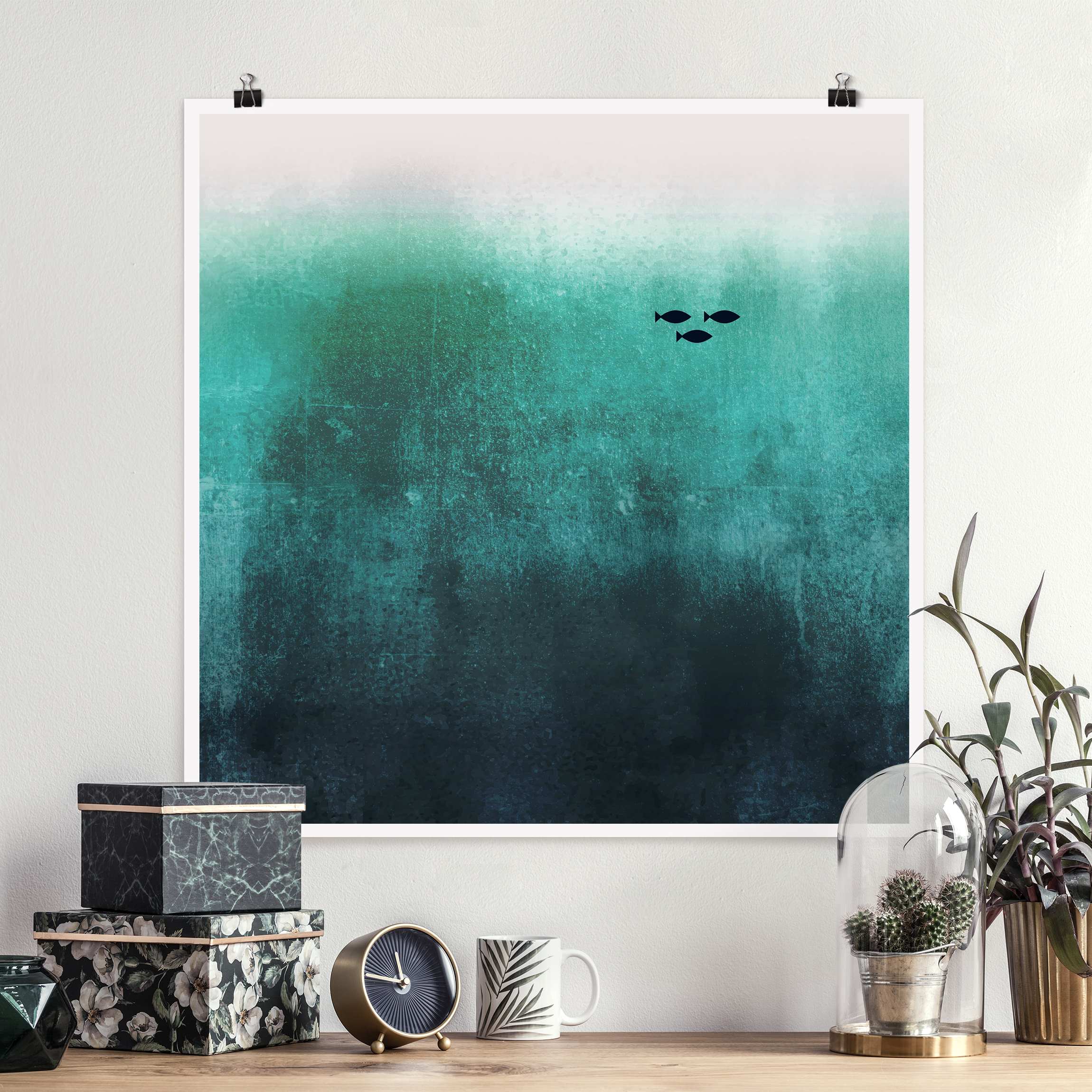 Poster Tiere Fische in der Tiefsee