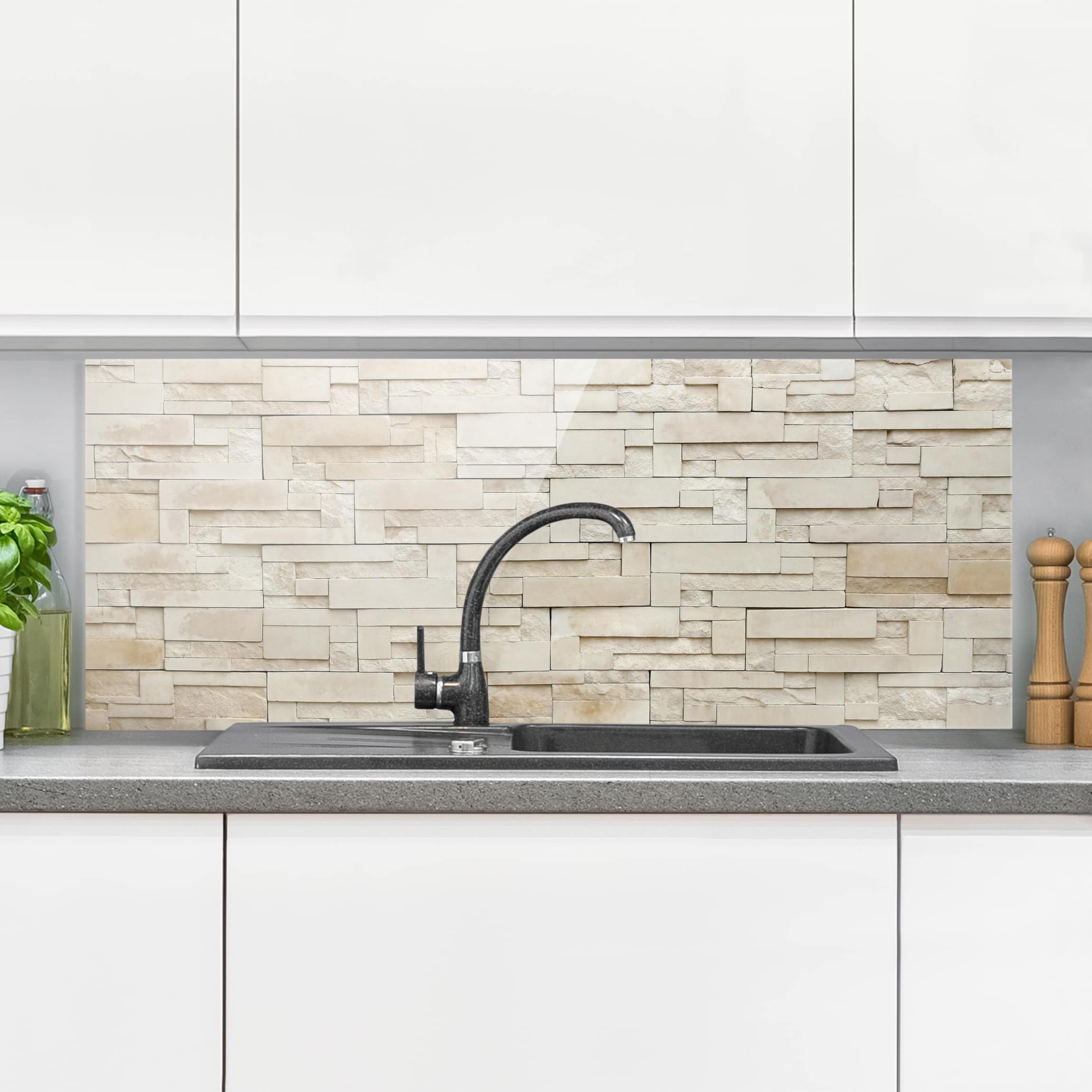 Glas Spritzschutz Provence Stones