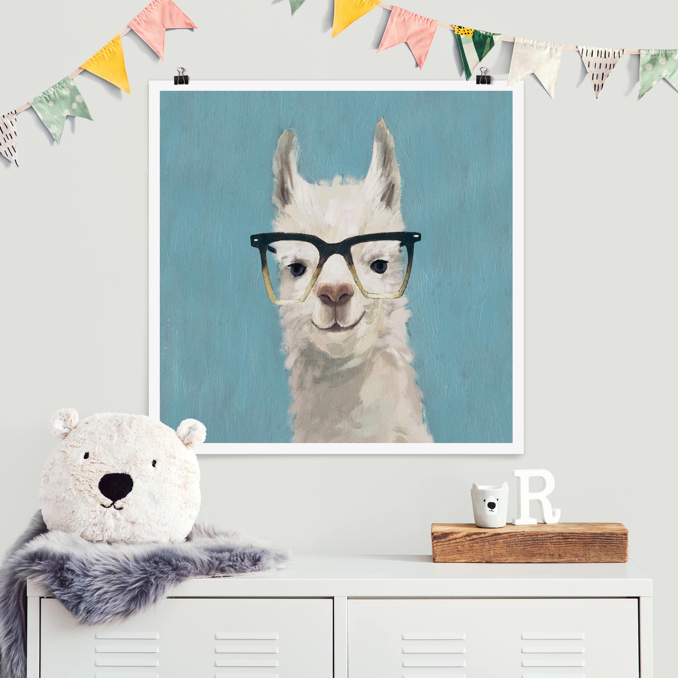 Poster Lama mit Brille IV