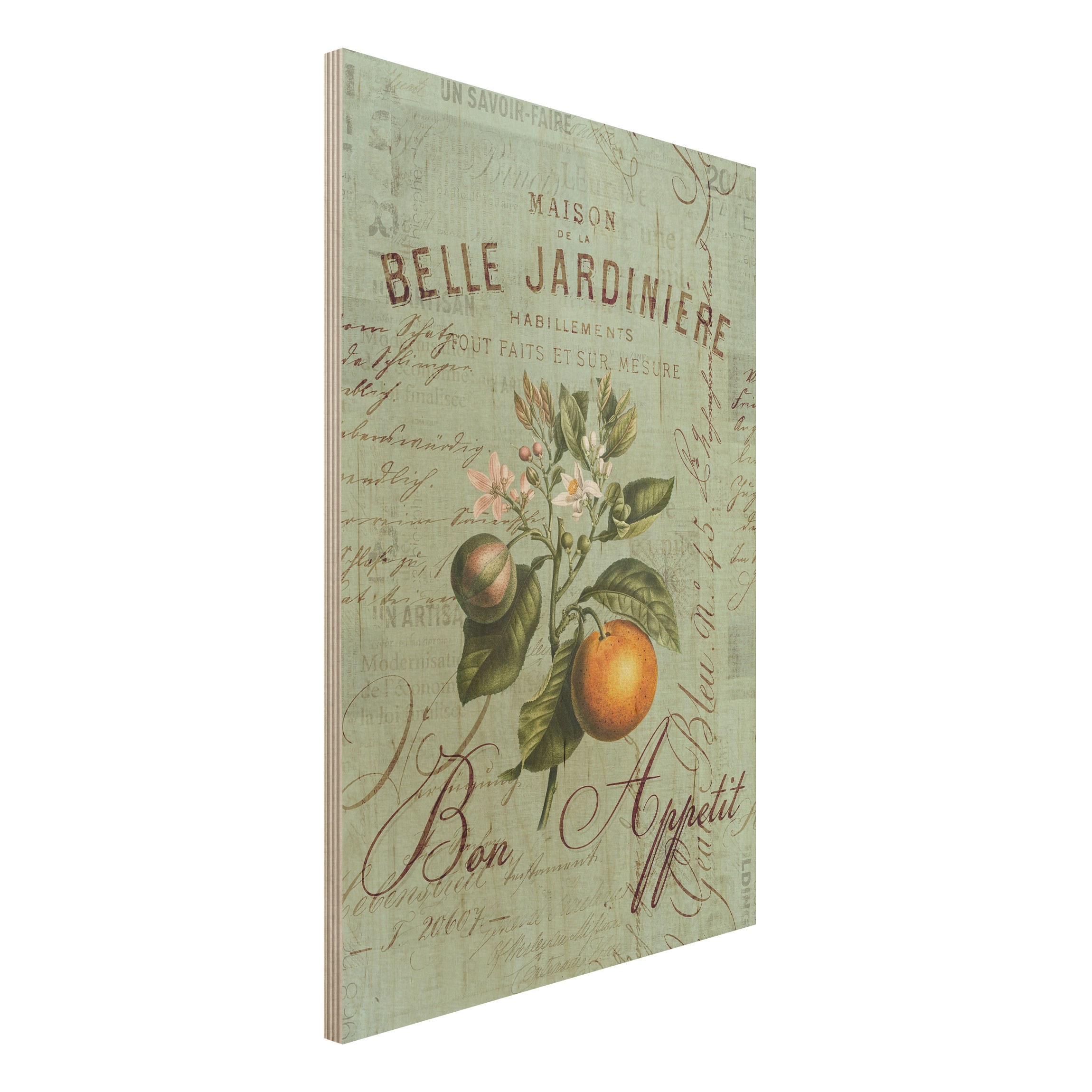 Holzbild Shabby Chic Collage - Orange