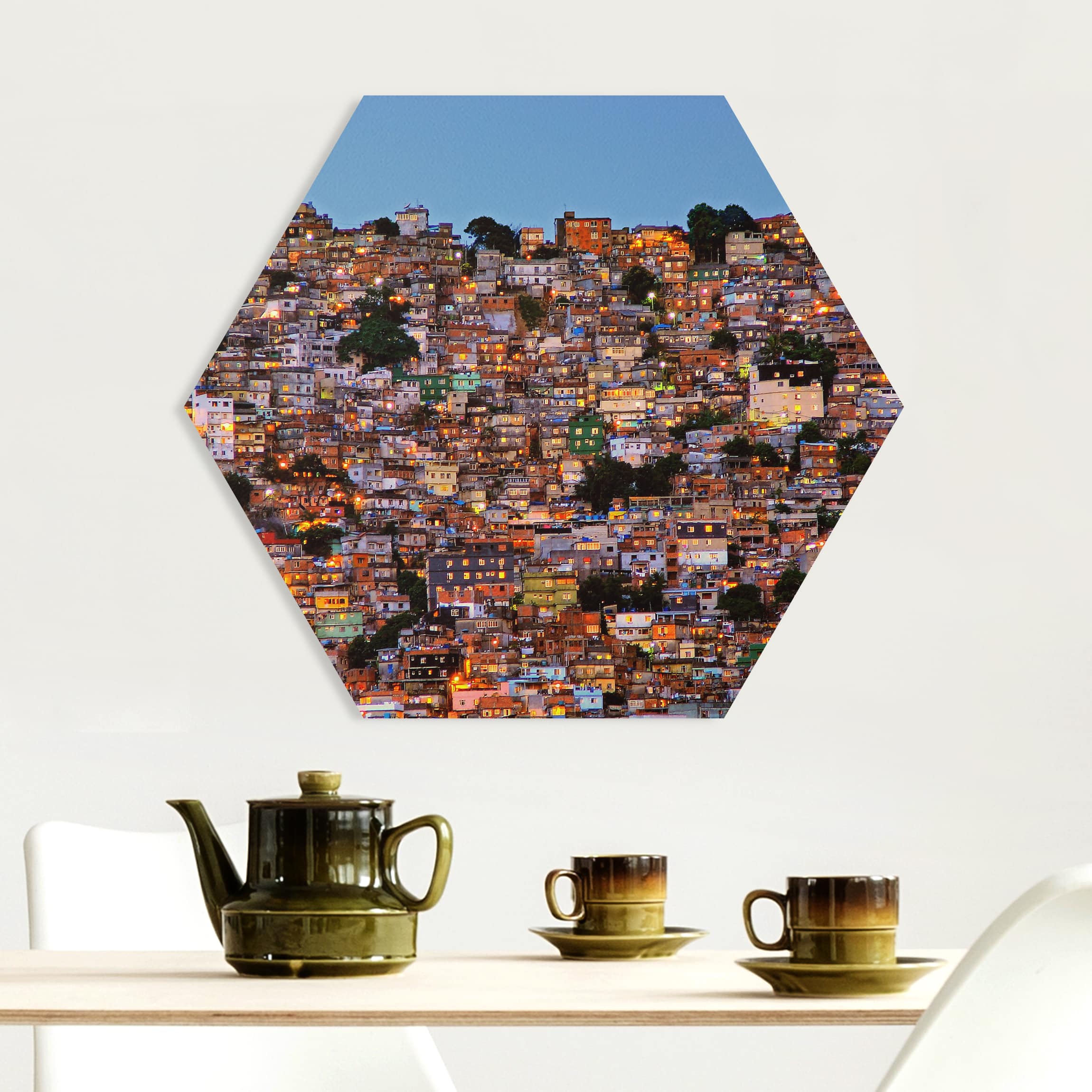 Hexagon-Forexbild Rio de Janeiro Favela Sonnenuntergang